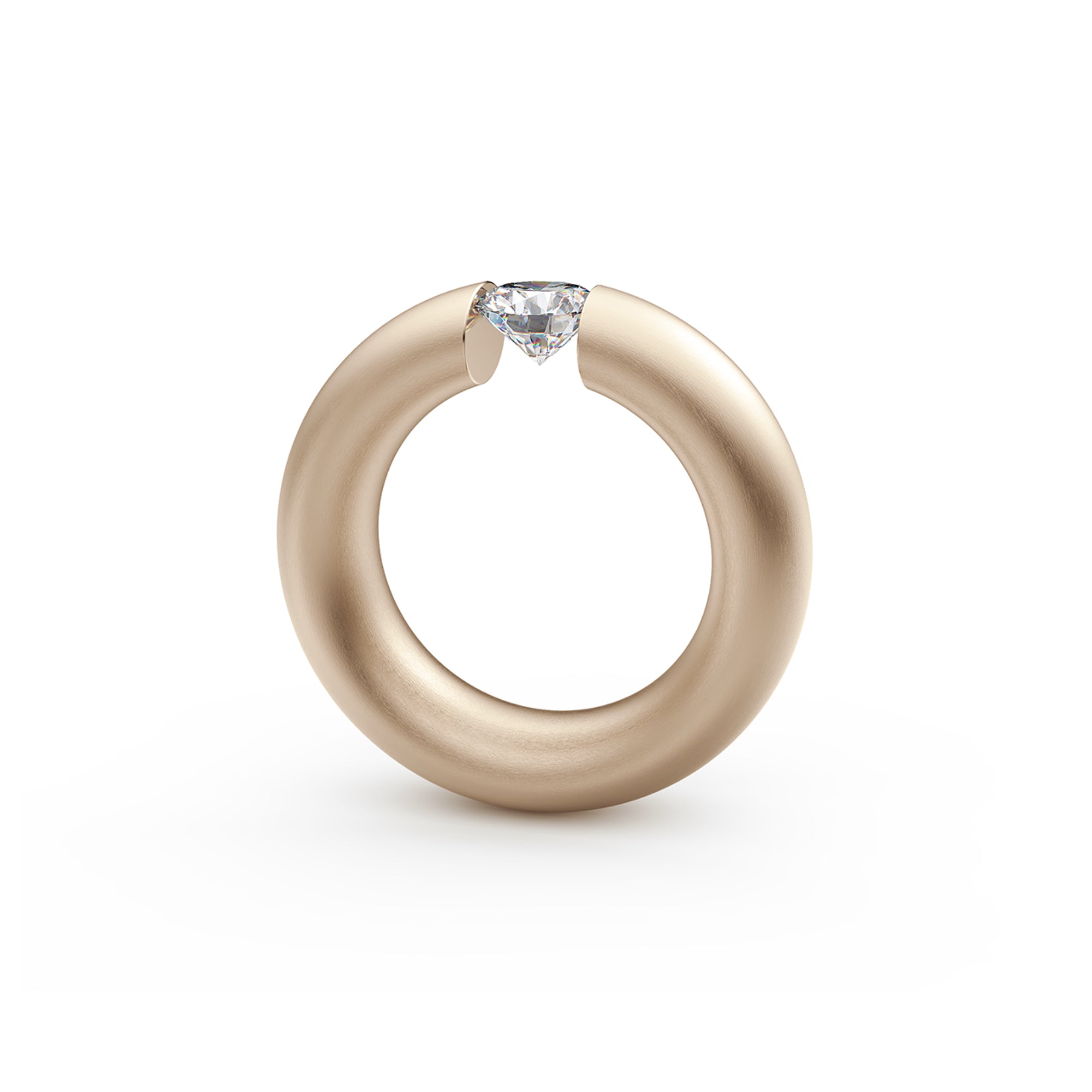 Niessing Spannring® Oval - N141793-0.7ct (7ct-satin-rw) mit Diamant