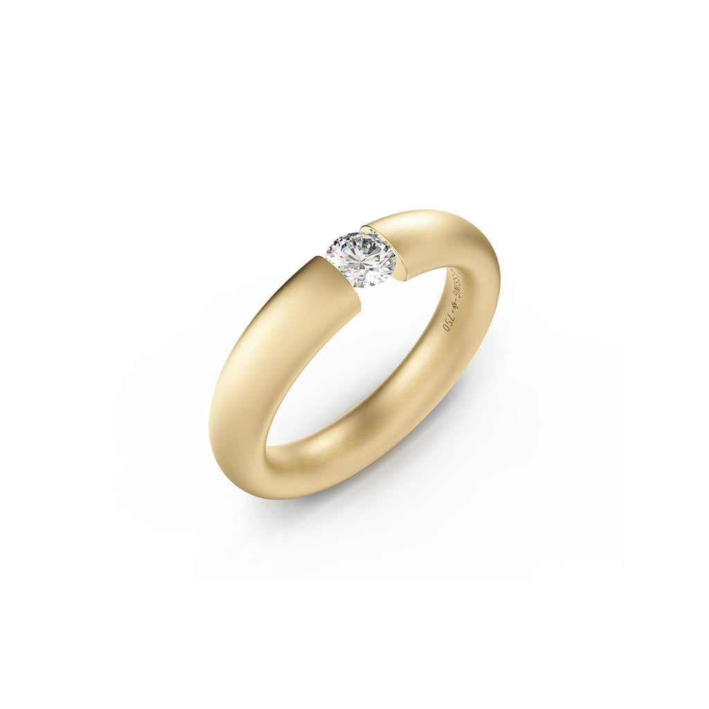 Niessing Spannring® Oval - N141793-4.5mm-0.25ct (25ct-gvs2-satin-cy) mit Diamant