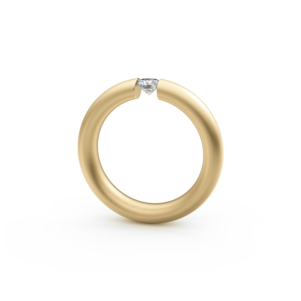 Niessing Spannring® Oval - N141793-4.5mm-0.25ct (25ct-gvs2-satin-cy) mit Diamant