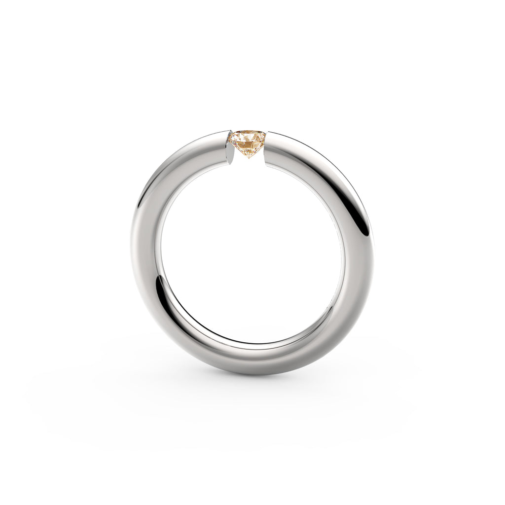 Niessing Spannring® Rund - N141792-3.1mm-0.25ct (25ct-cinnamon-gloss-pt) aus Platin mit Diamant
