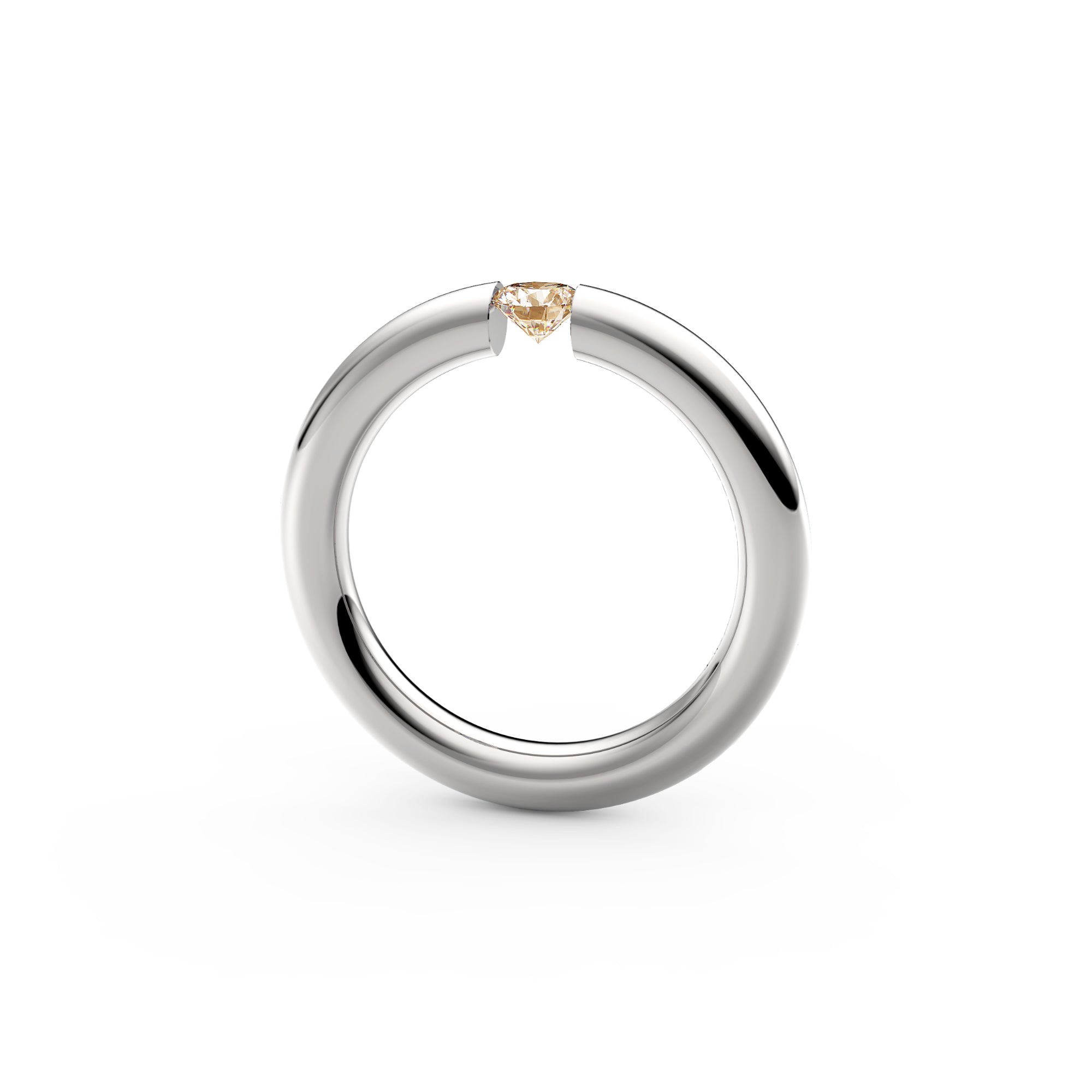 Niessing Spannring® Rund - N141792-3.1mm-0.25ct (25ct-cinnamon-gloss-pt) aus Platin mit Diamant