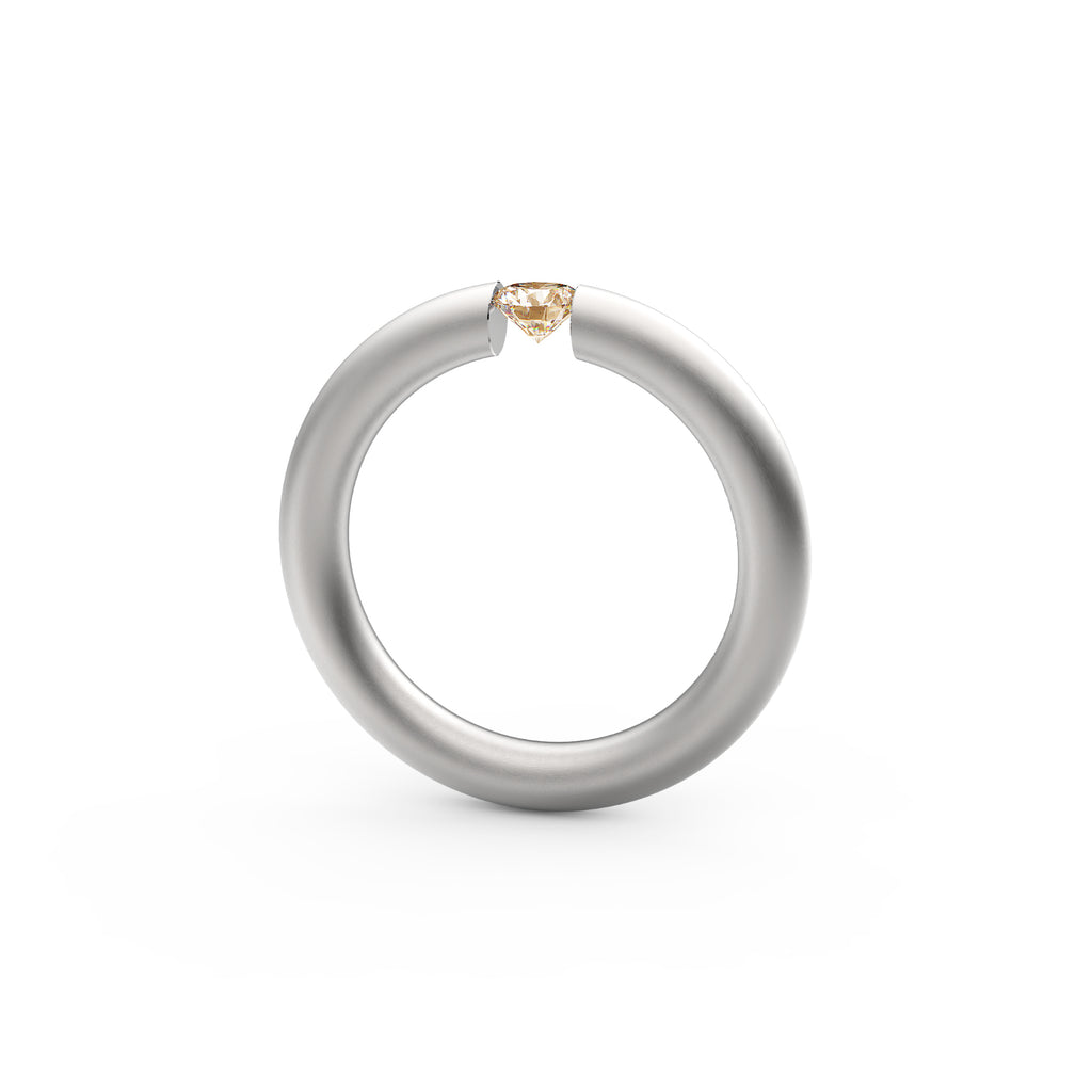 Niessing Spannring® Rund - N141792-3.1mm-0.25ct (25ct-cinnamon-satin-pt) aus Platin mit Diamant