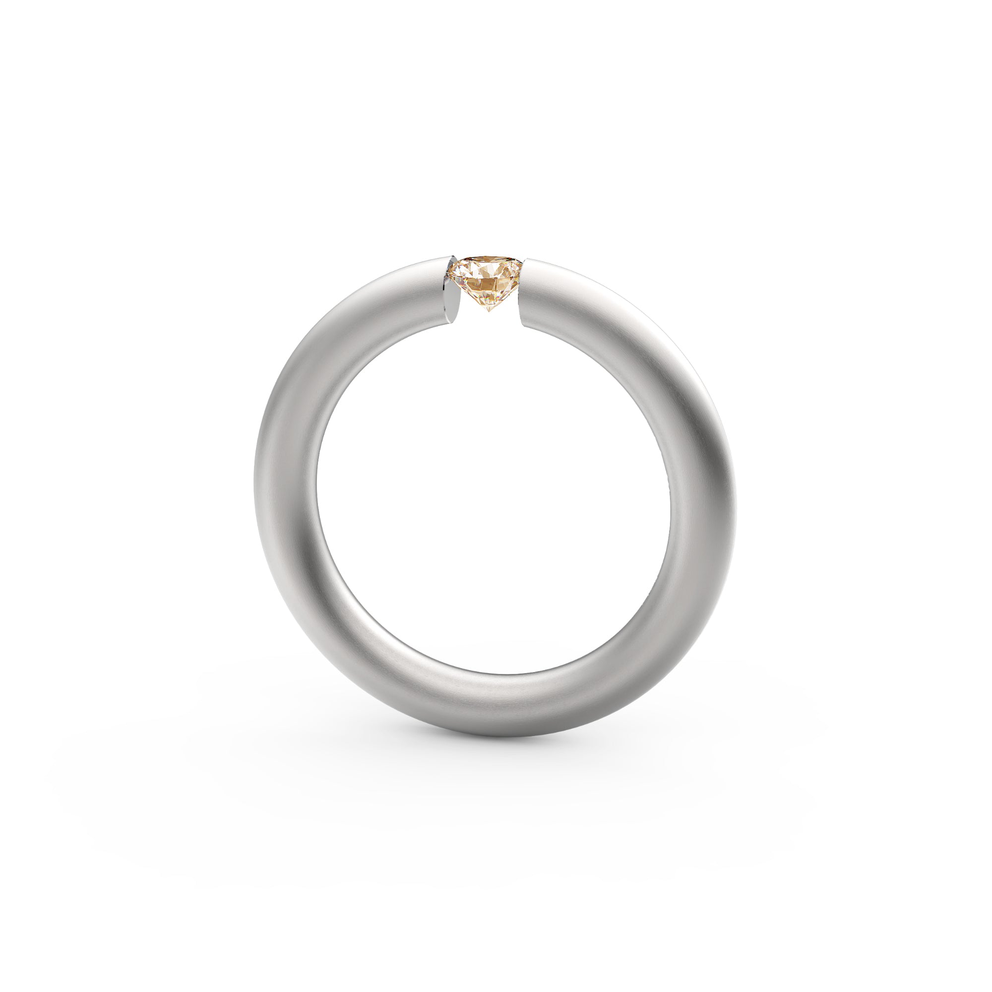Niessing Spannring® Rund - N141792-3.1mm-0.25ct (25ct-cinnamon-satin-pt) aus Platin mit Diamant