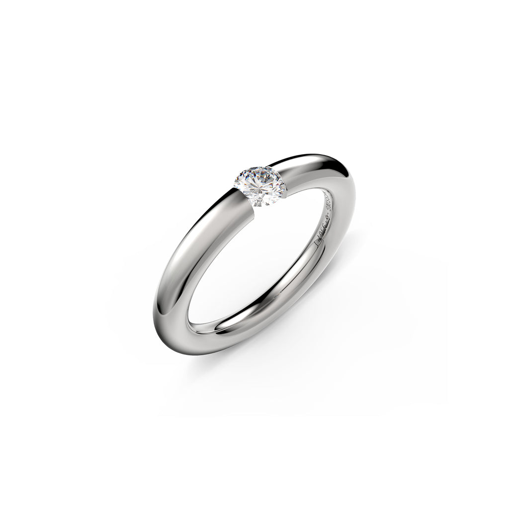 Niessing Spannring® Rund - N141792-3.1mm-0.25ct (25ct-fvs1-gloss-pt) aus Platin mit Diamant