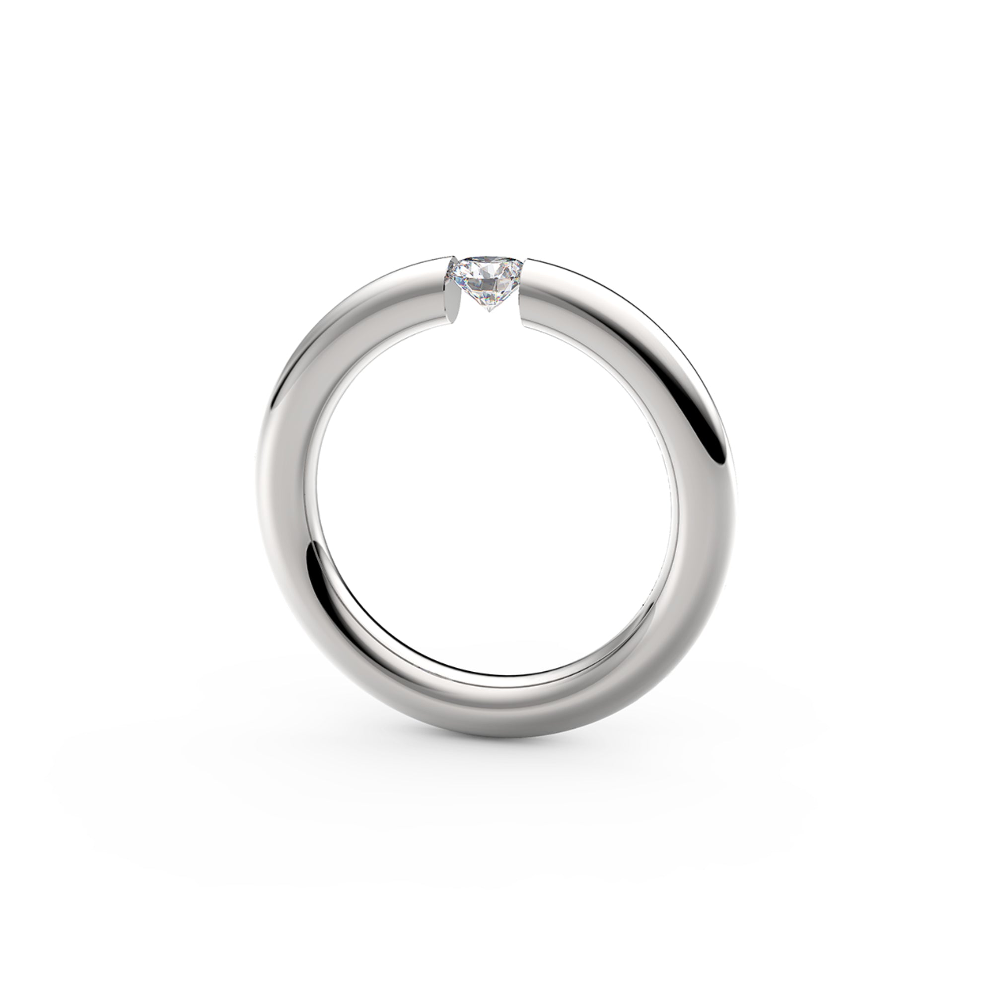 Niessing Spannring® Rund - N141792-3.1mm-0.25ct (25ct-fvs1-gloss-pt) aus Platin mit Diamant