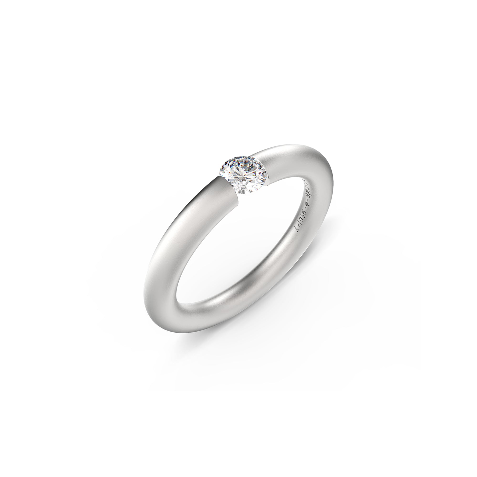 Niessing Spannring® Rund - N141792-3.1mm-0.25ct (25ct-fvs1-satin-pt) aus Platin mit Diamant