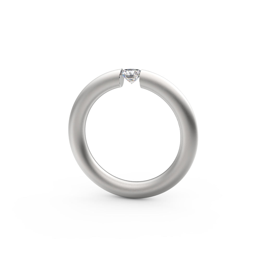 Niessing Spannring® Rund - N141792-3.1mm-0.25ct (25ct-fvs1-satin-pt) aus Platin mit Diamant
