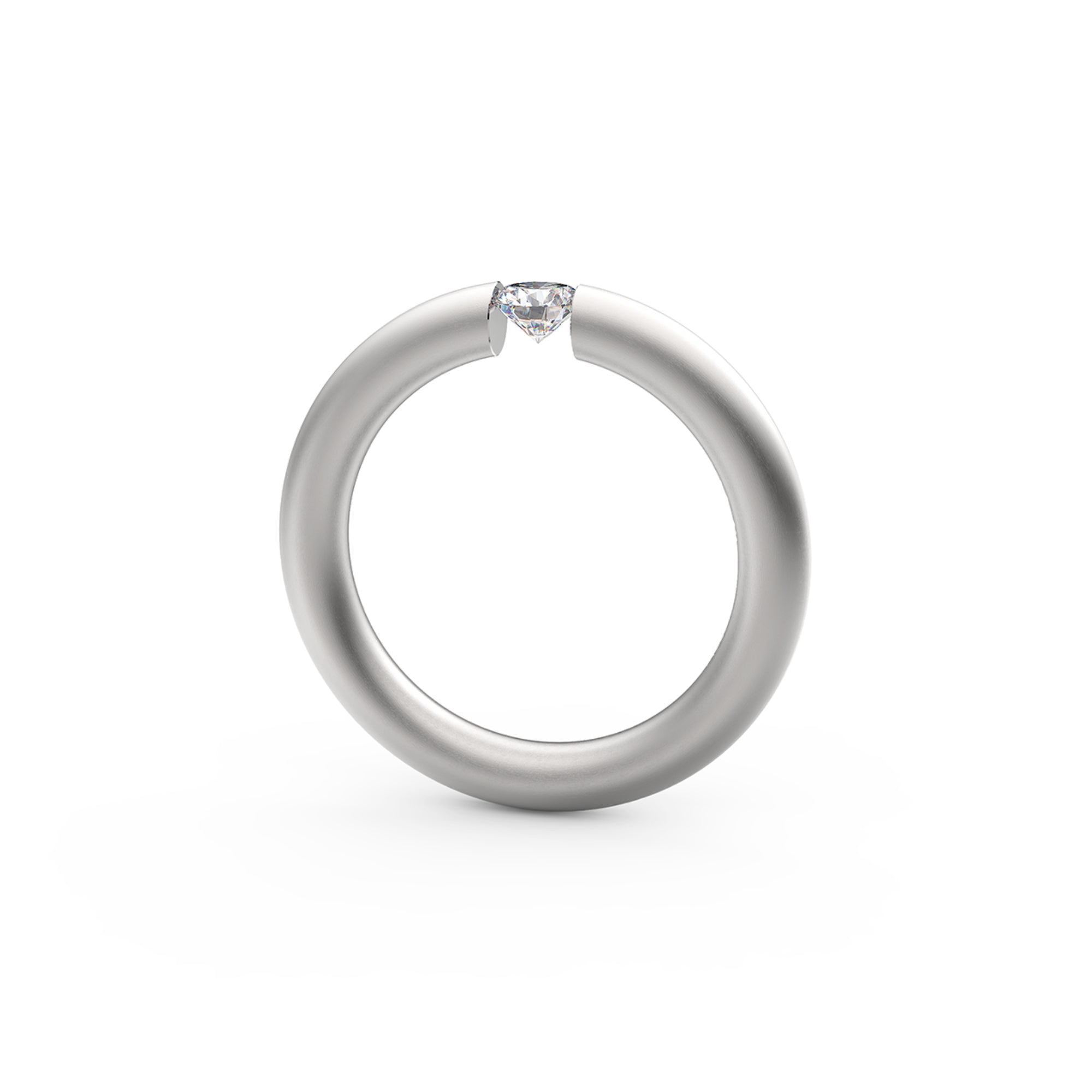 Niessing Spannring® Rund - N141792-3.1mm-0.25ct (25ct-fvs1-satin-pt) aus Platin mit Diamant