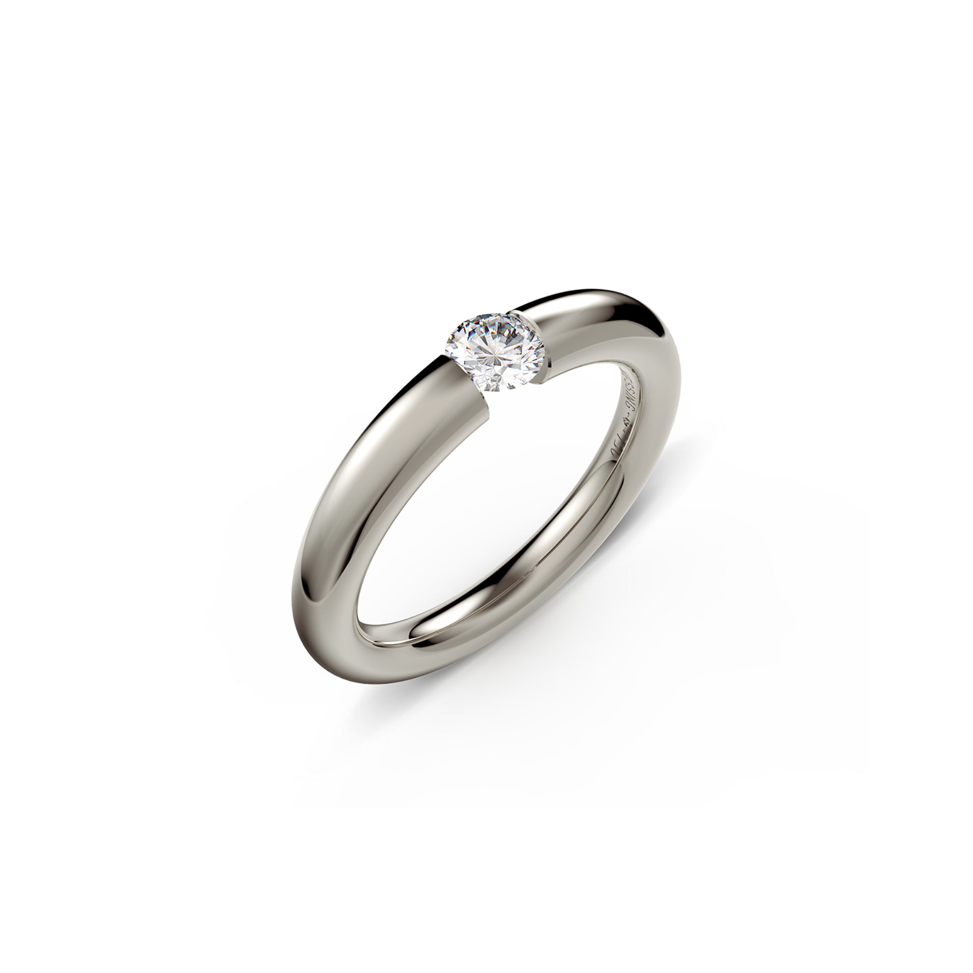 Niessing Spannring® Verlauf - N141790-3.3mm-0.25ct (25ct-fvs1-gloss-fg) mit Diamant