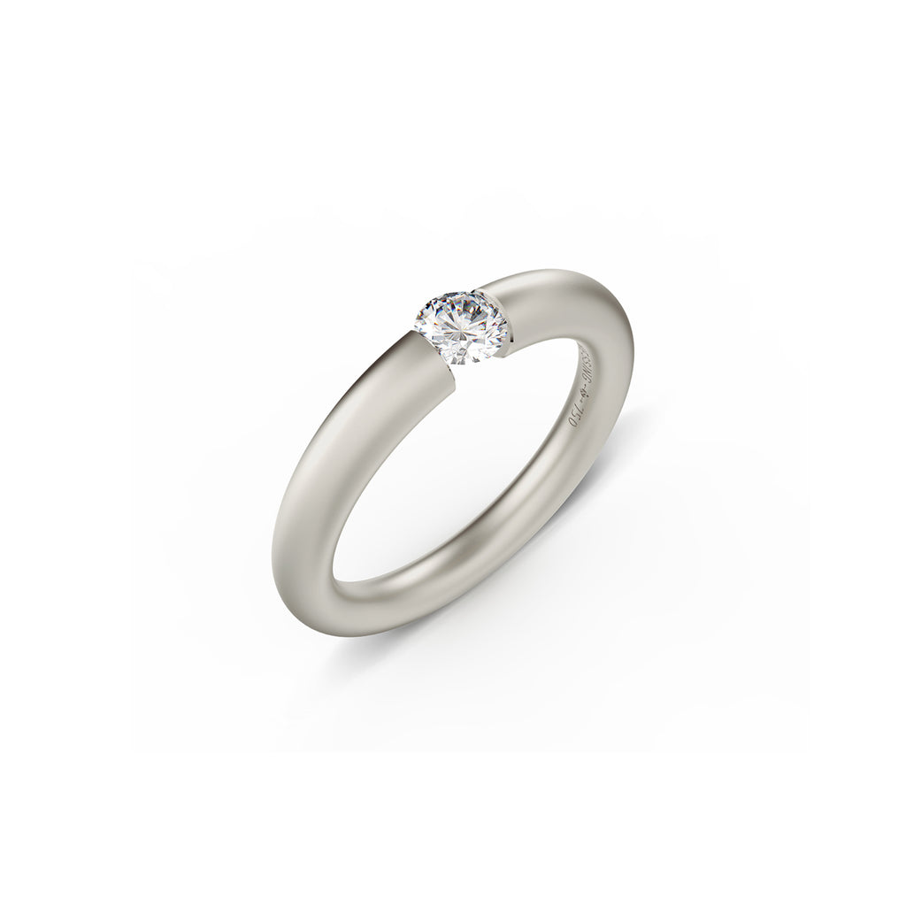 Niessing Spannring® Verlauf - N141790-3.3mm-0.25ct (25ct-fvs1-satin-fg) mit Diamant