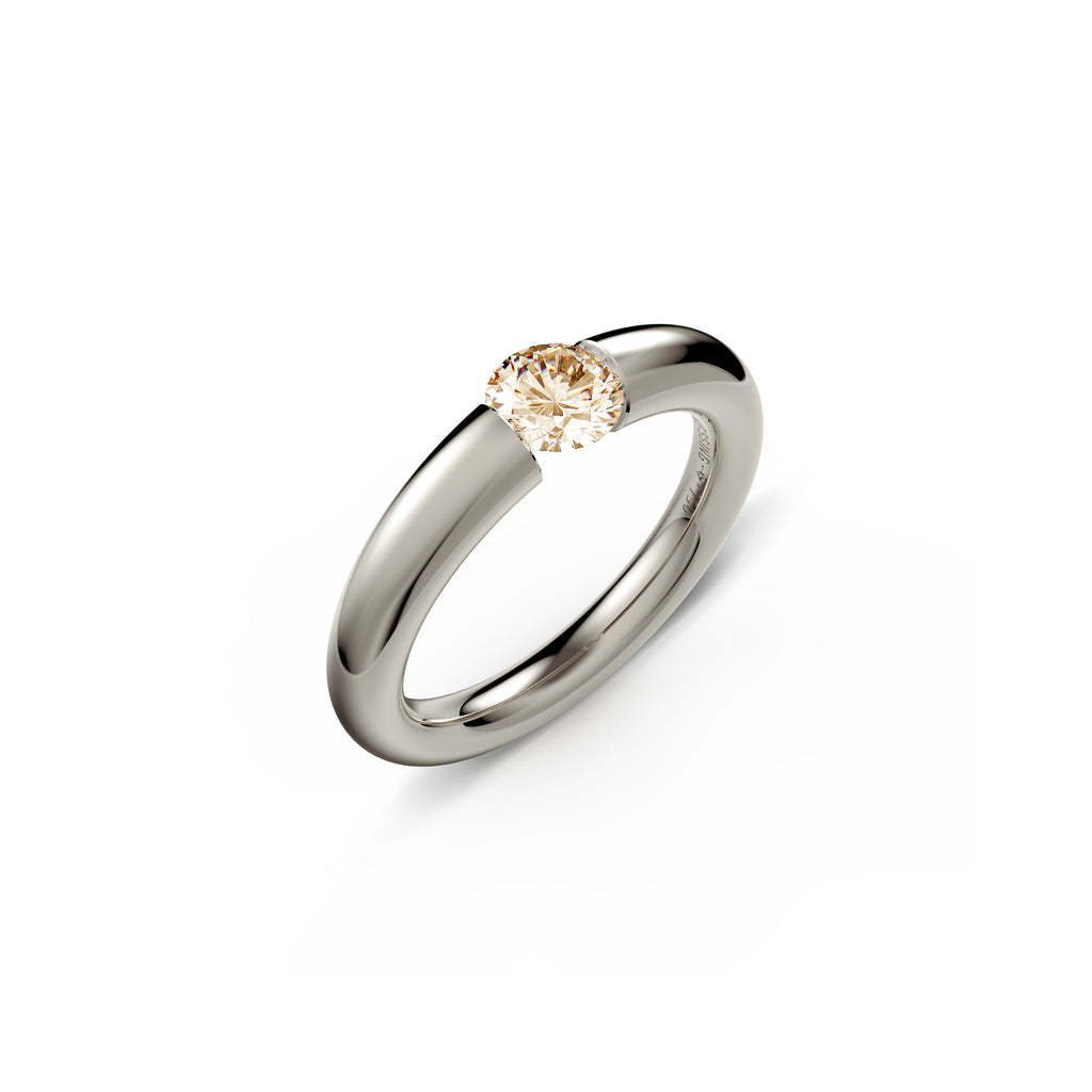 Niessing Spannring® Verlauf - N141790-3.7mm-0.5ct (5ct-cinnamon-gloss-fg) mit Diamant