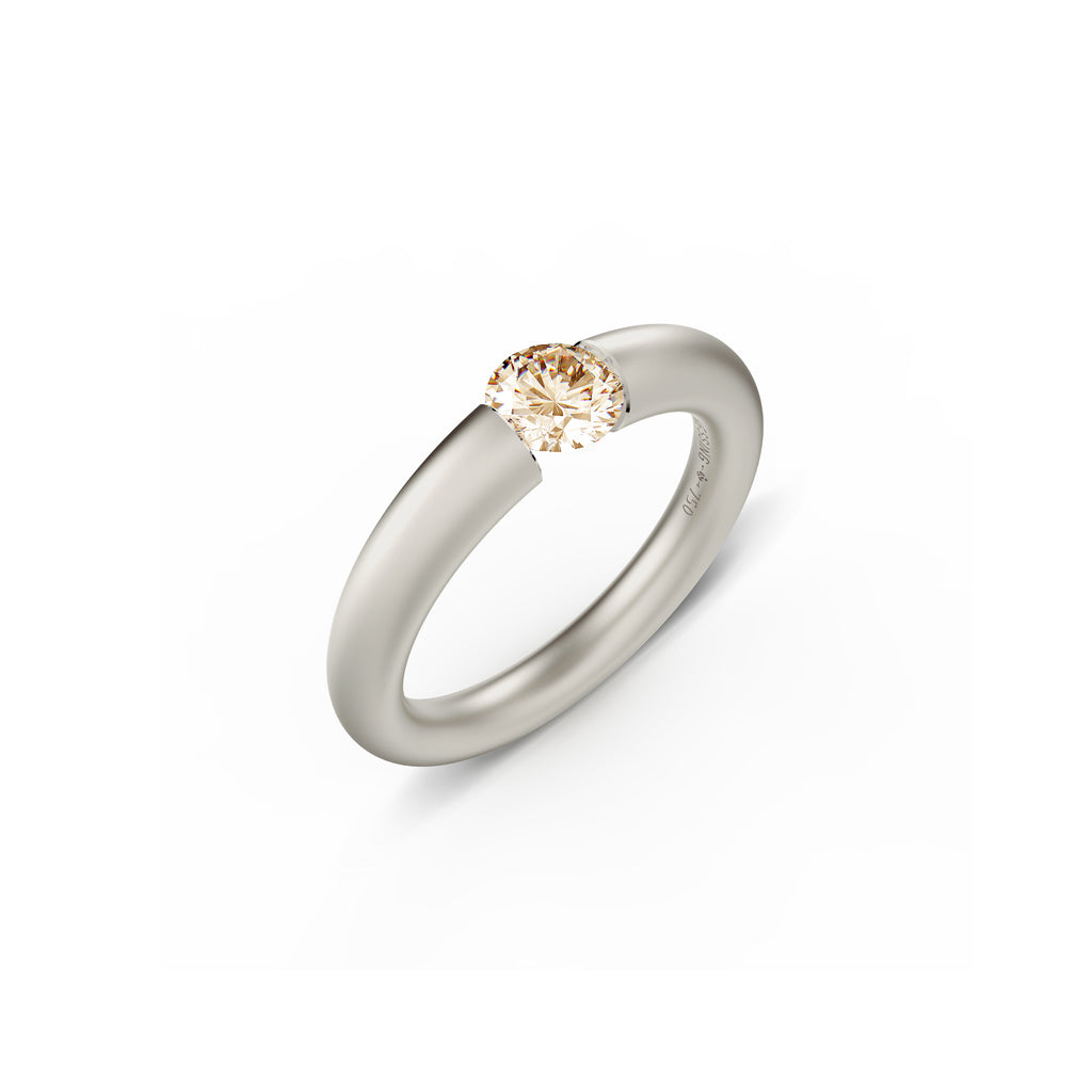 Niessing Spannring® Verlauf - N141790-3.7mm-0.5ct (5ct-cinnamon-satin-fg) mit Diamant