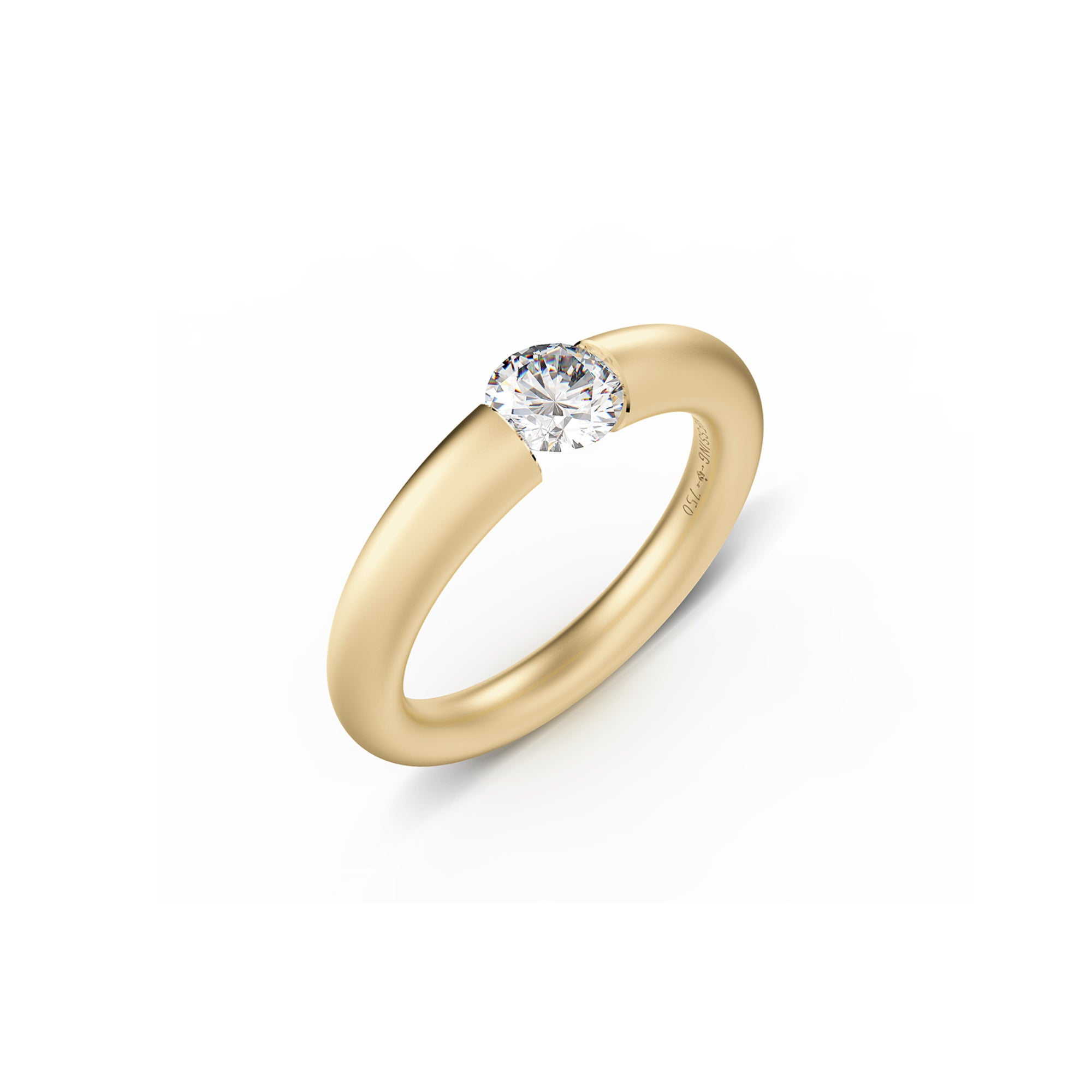 Niessing Spannring® Verlauf - N141790-3.7mm-0.5ct (5ct-fvs1-satin-cy) mit Diamant