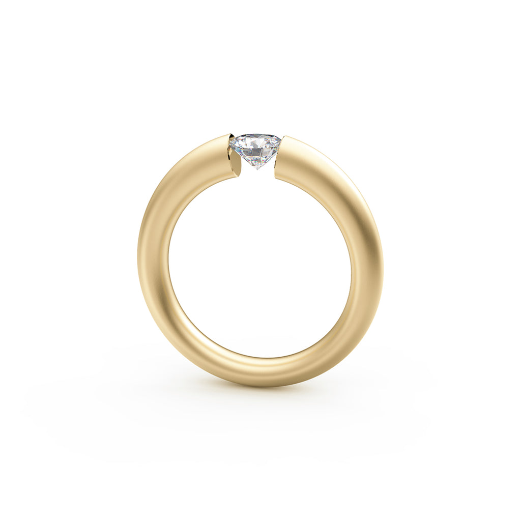 Niessing Spannring® Verlauf - N141790-3.7mm-0.5ct (5ct-fvs1-satin-cy) mit Diamant