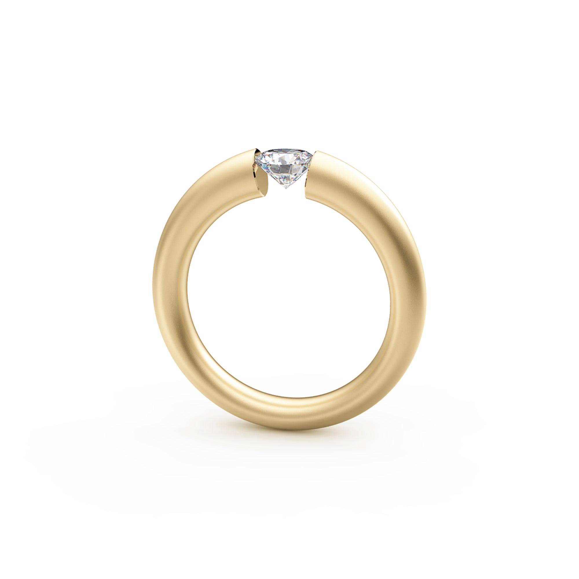 Niessing Spannring® Verlauf - N141790-3.7mm-0.5ct (5ct-fvs1-satin-cy) mit Diamant