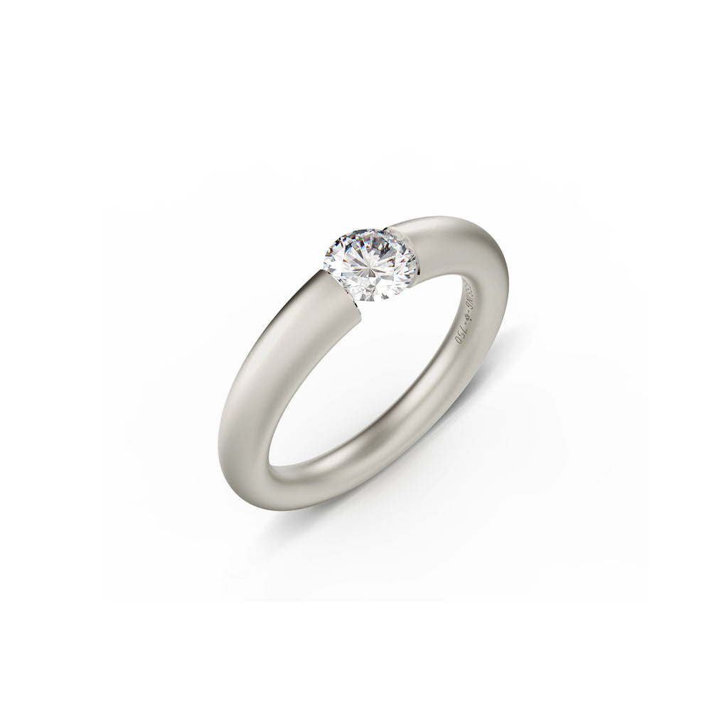 Niessing Spannring® Verlauf - N141790-3.7mm-0.5ct (5ct-fvs1-satin-fg) mit Diamant