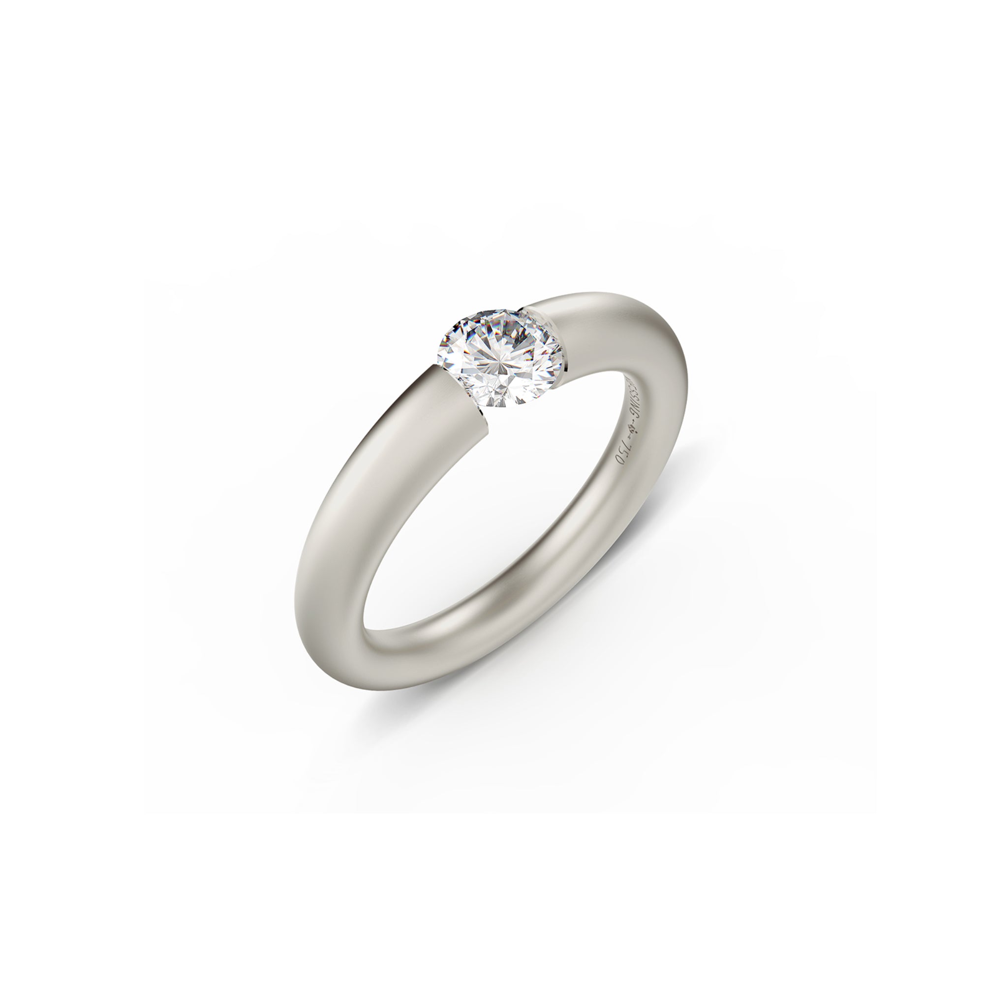 Niessing Spannring® Verlauf - N141790-3.7mm-0.5ct (5ct-fvs1-satin-fg) mit Diamant