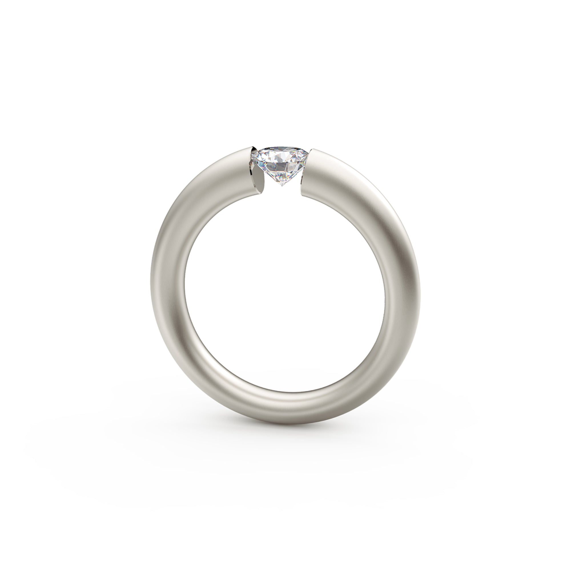 Niessing Spannring® Verlauf - N141790-3.7mm-0.5ct (5ct-fvs1-satin-fg) mit Diamant