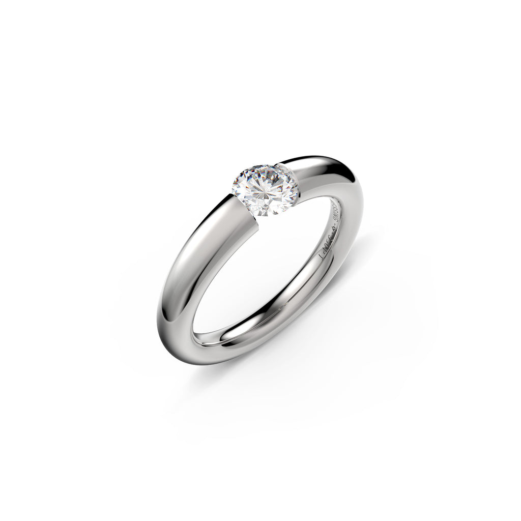 Niessing Spannring Verlauf - N141790-3.7mm-0.5ct (5ct-gloss-pt) aus Platin mit Diamant