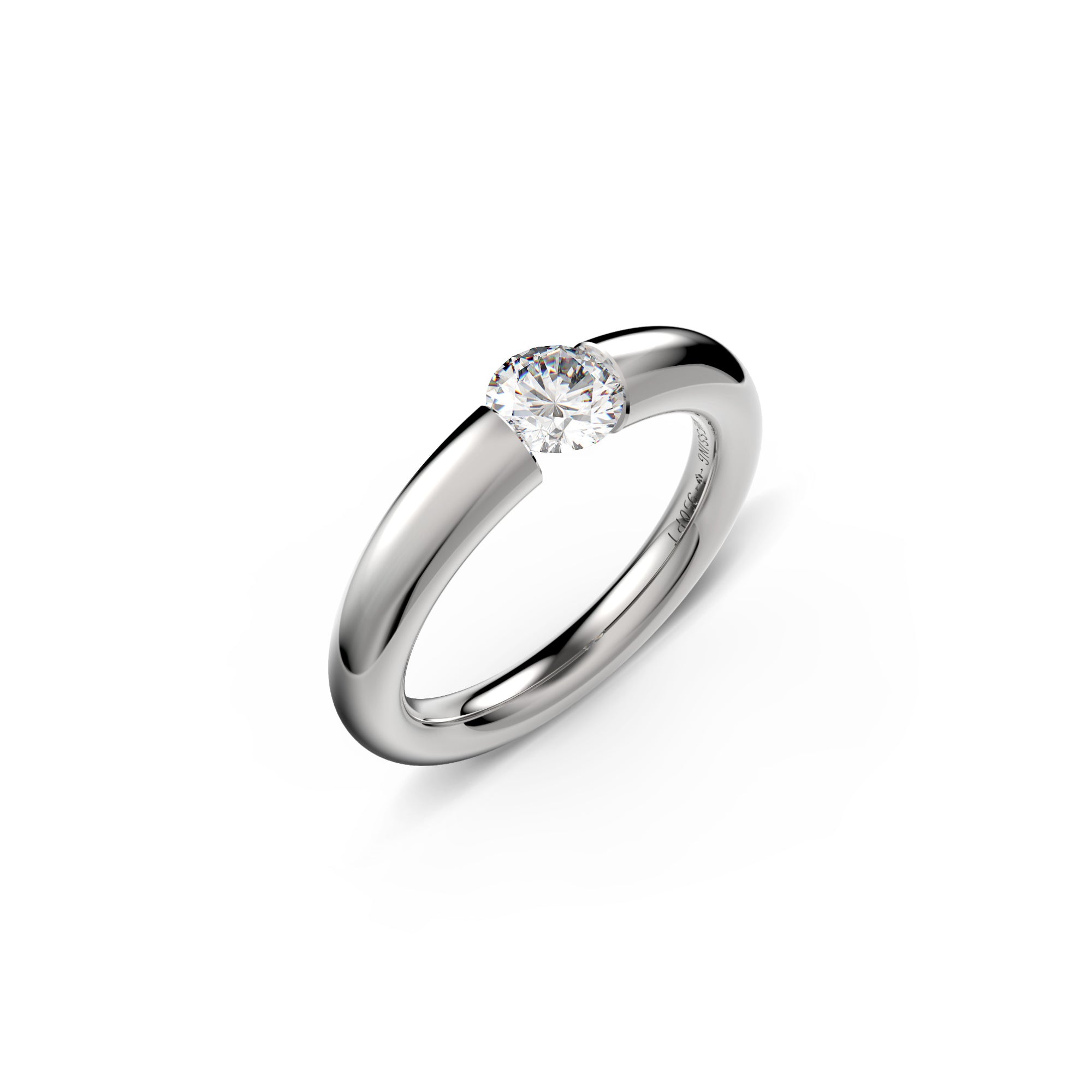 Niessing Spannring Verlauf - N141790-3.7mm-0.5ct (5ct-gloss-pt) aus Platin mit Diamant