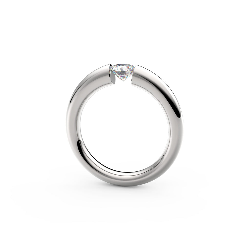 Niessing Spannring Verlauf - N141790-3.7mm-0.5ct (5ct-gloss-pt) aus Platin mit Diamant