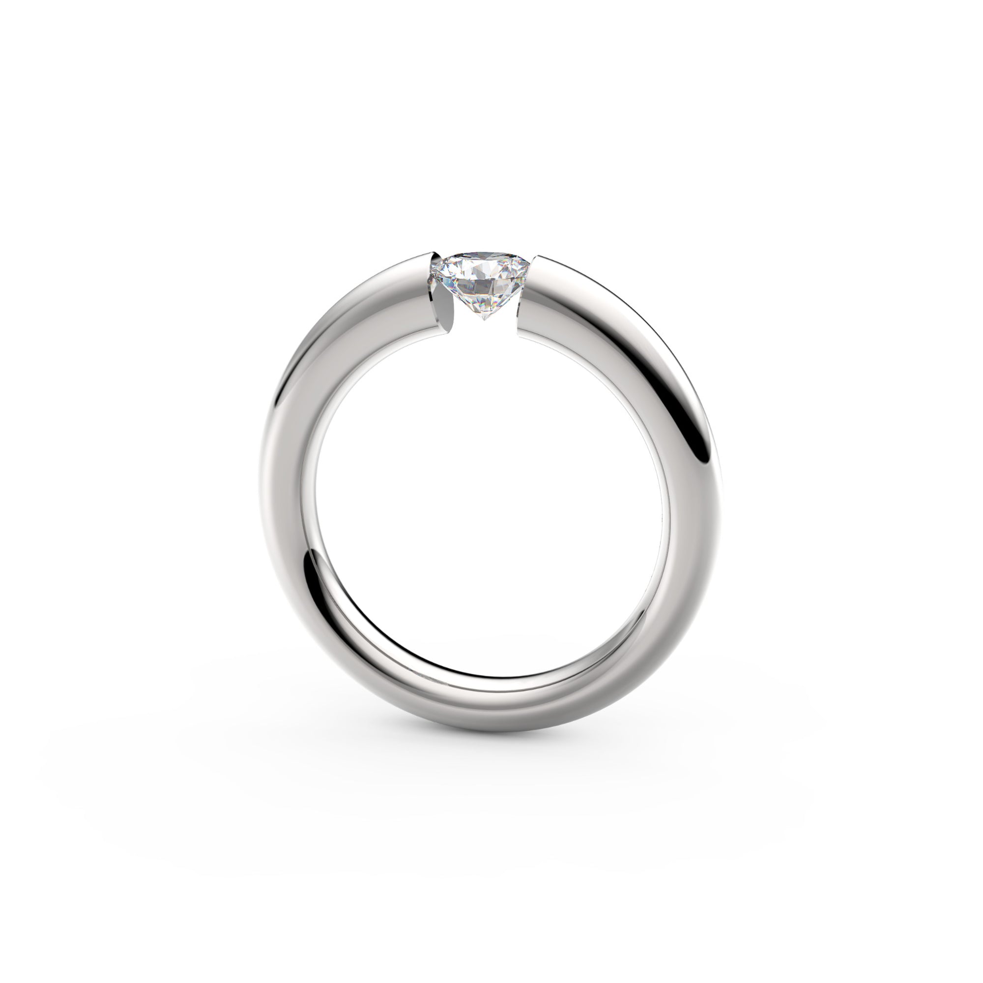 Niessing Spannring Verlauf - N141790-3.7mm-0.5ct (5ct-gloss-pt) aus Platin mit Diamant