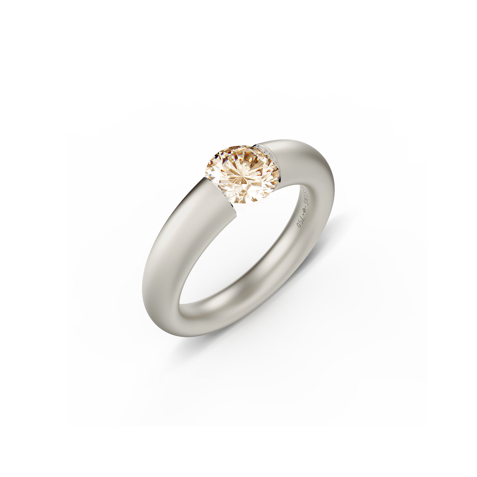 Niessing Spannring® Verlauf - N141790-4.5mm (5mm-1ct-cinnamon-satin-fg) mit Diamant