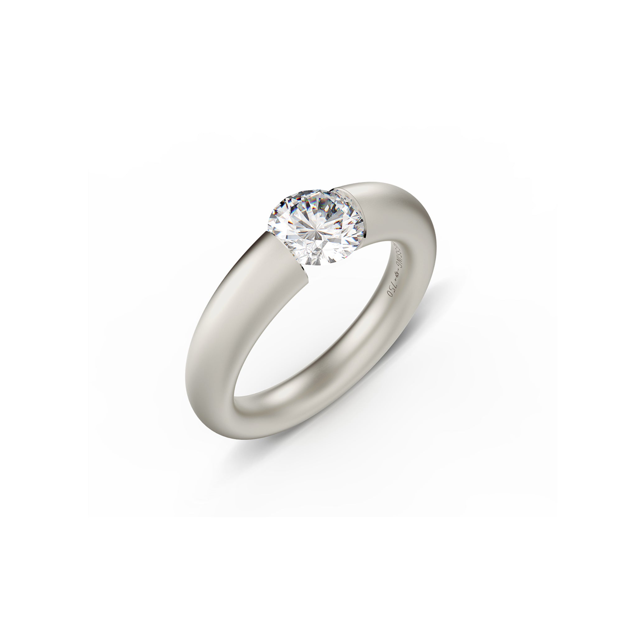 Niessing Spannring® Verlauf - N141790-4.5mm (5mm-1ct-fvs1-satin-fg) mit Diamant