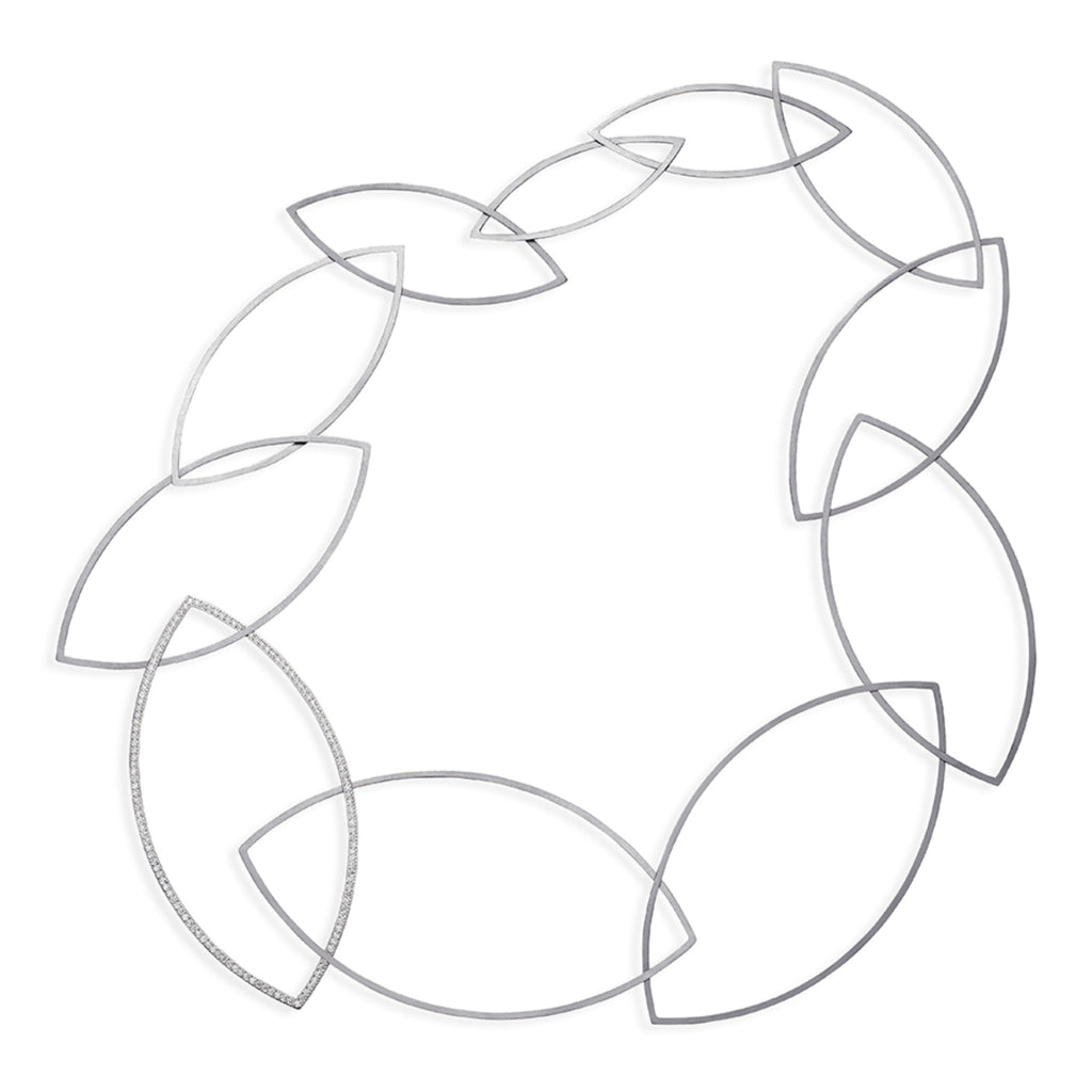 Niessing Spitzbogenkette Halskette (N363967-pt) aus Platin mit Diamant