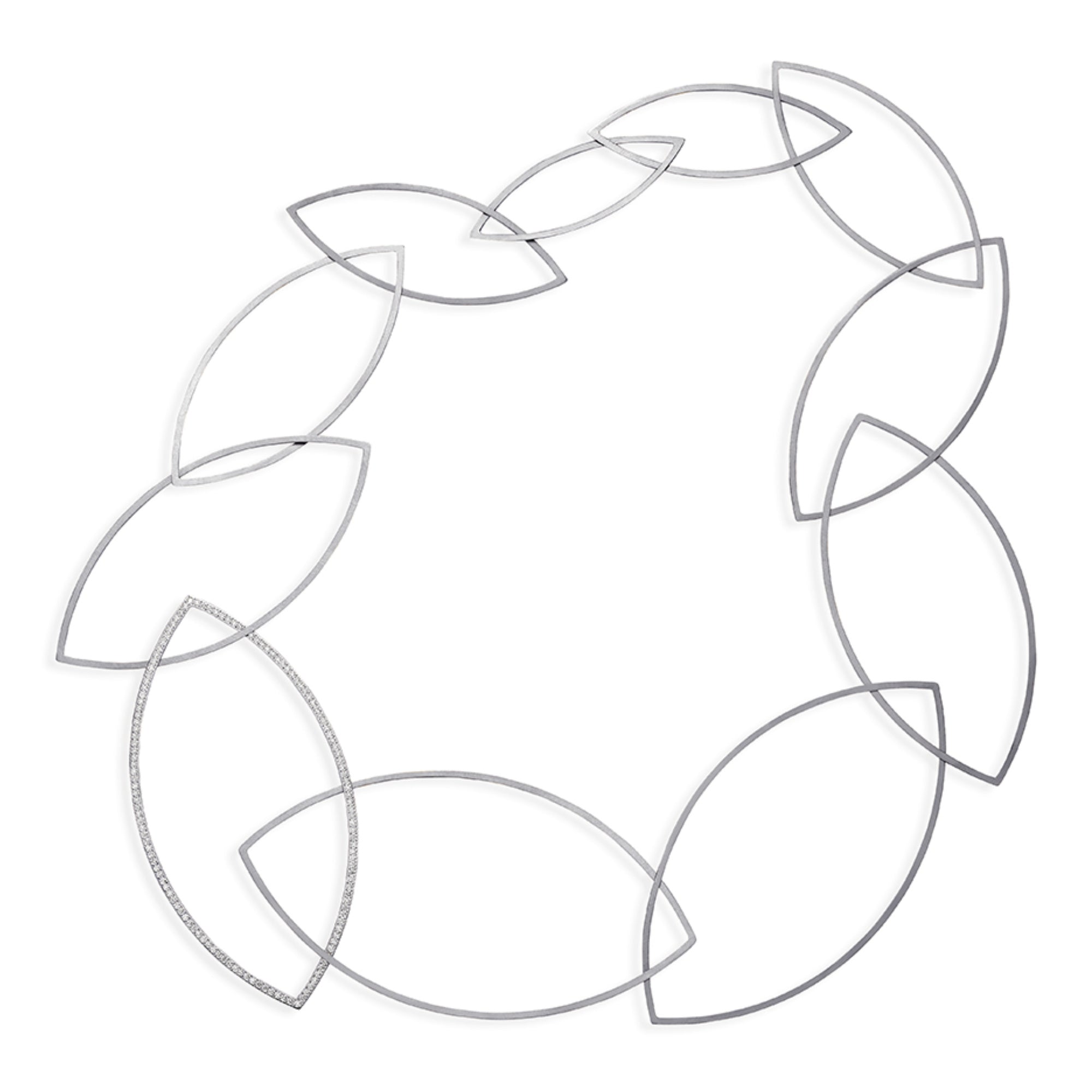 Niessing Spitzbogenkette Halskette (N363967-pt) aus Platin mit Diamant