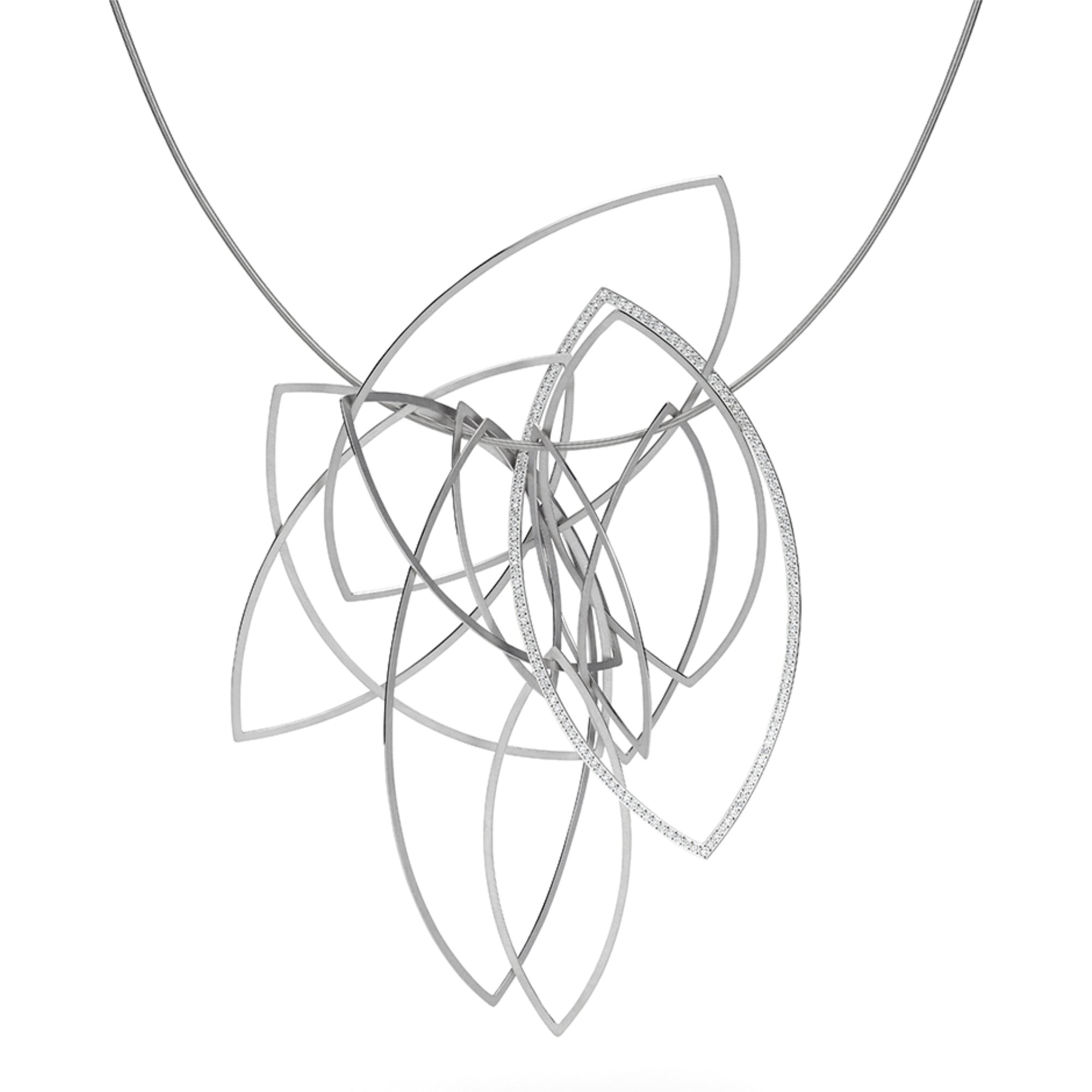 Niessing Spitzbogenkette Halskette (N363967-pt) aus Platin mit Diamant