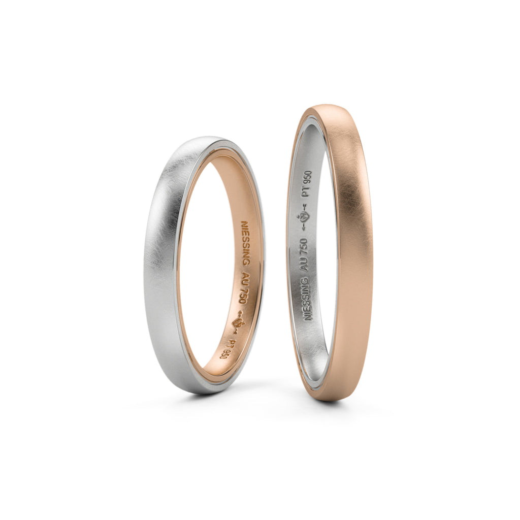 Niessing Tango Trauringe - N181030-2.5mm (5mm-nature-cr-pt) aus Platin
