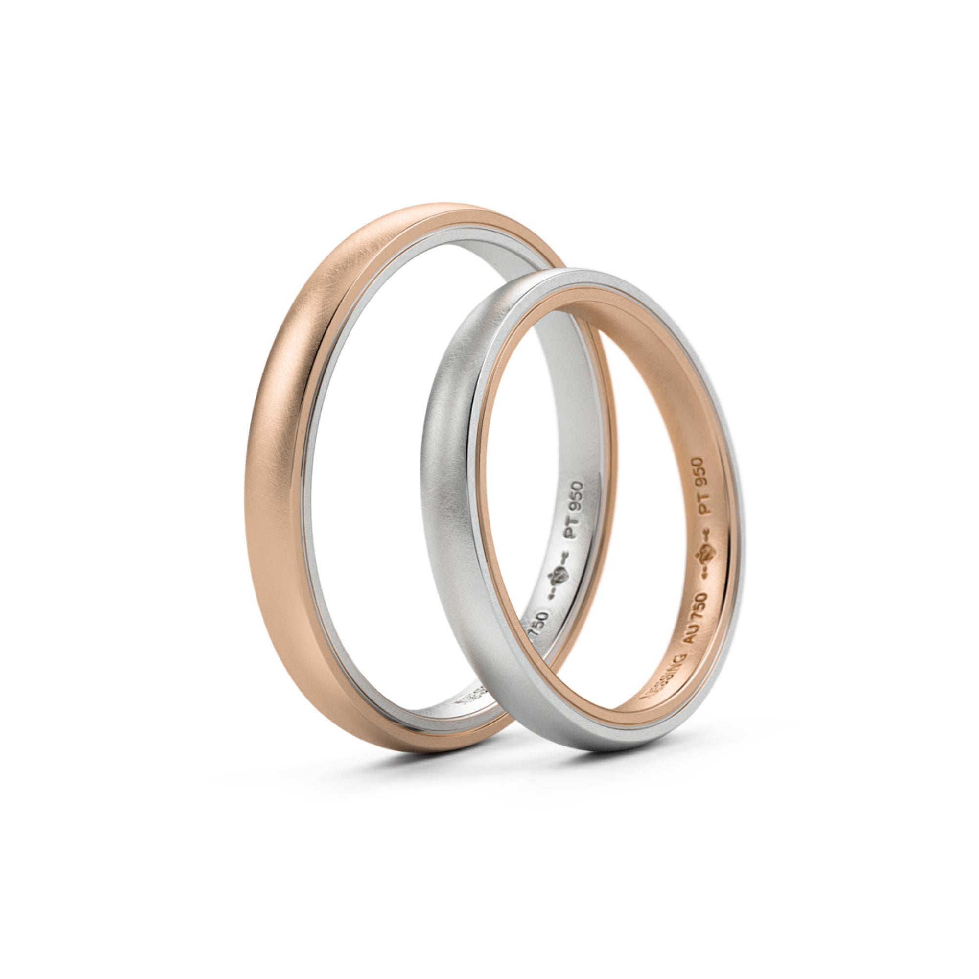 Niessing Tango Trauringe - N181030-2.5mm (5mm-nature-cr-pt) aus Platin