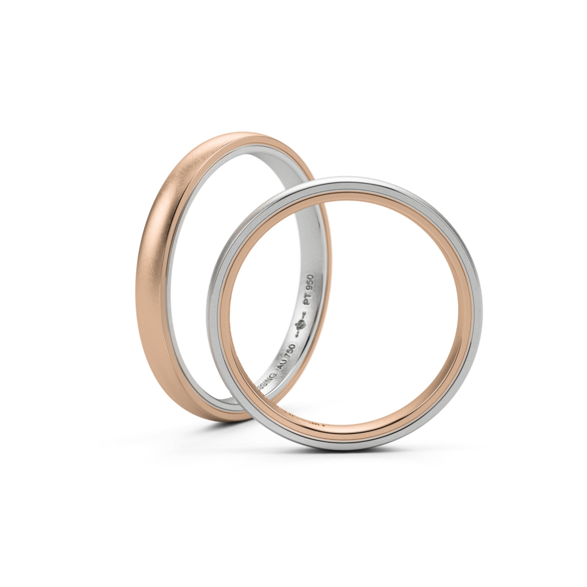 Niessing Tango Trauringe - N181030-2.5mm (5mm-nature-cr-pt) aus Platin