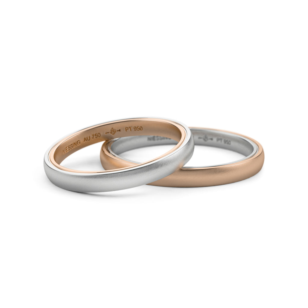 Niessing Tango Trauringe - N181030-2.5mm (5mm-nature-cr-pt) aus Platin