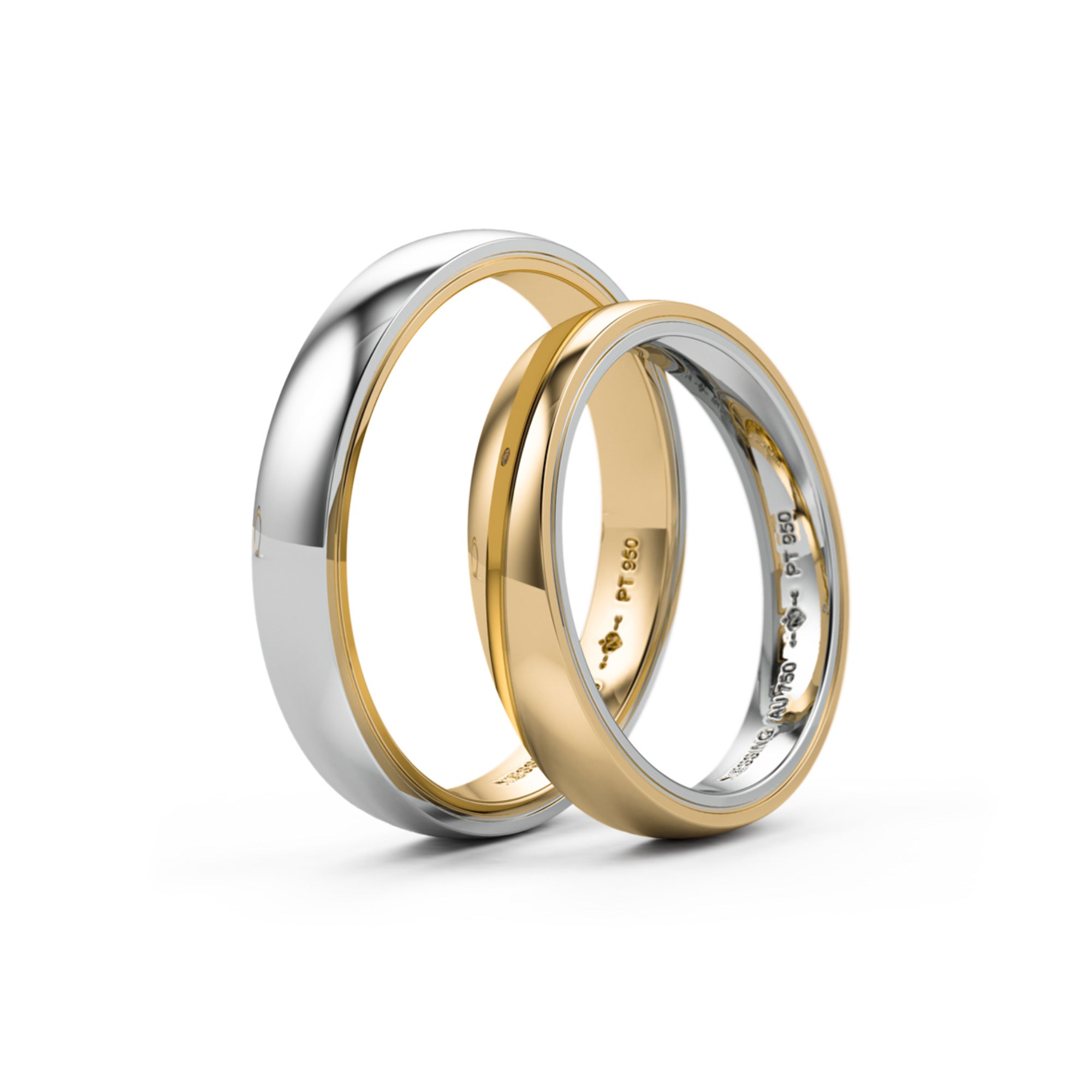 Niessing Tango Trauringe - N181030-3.5mm (5mm-gloss-pt-cy) aus Platin
