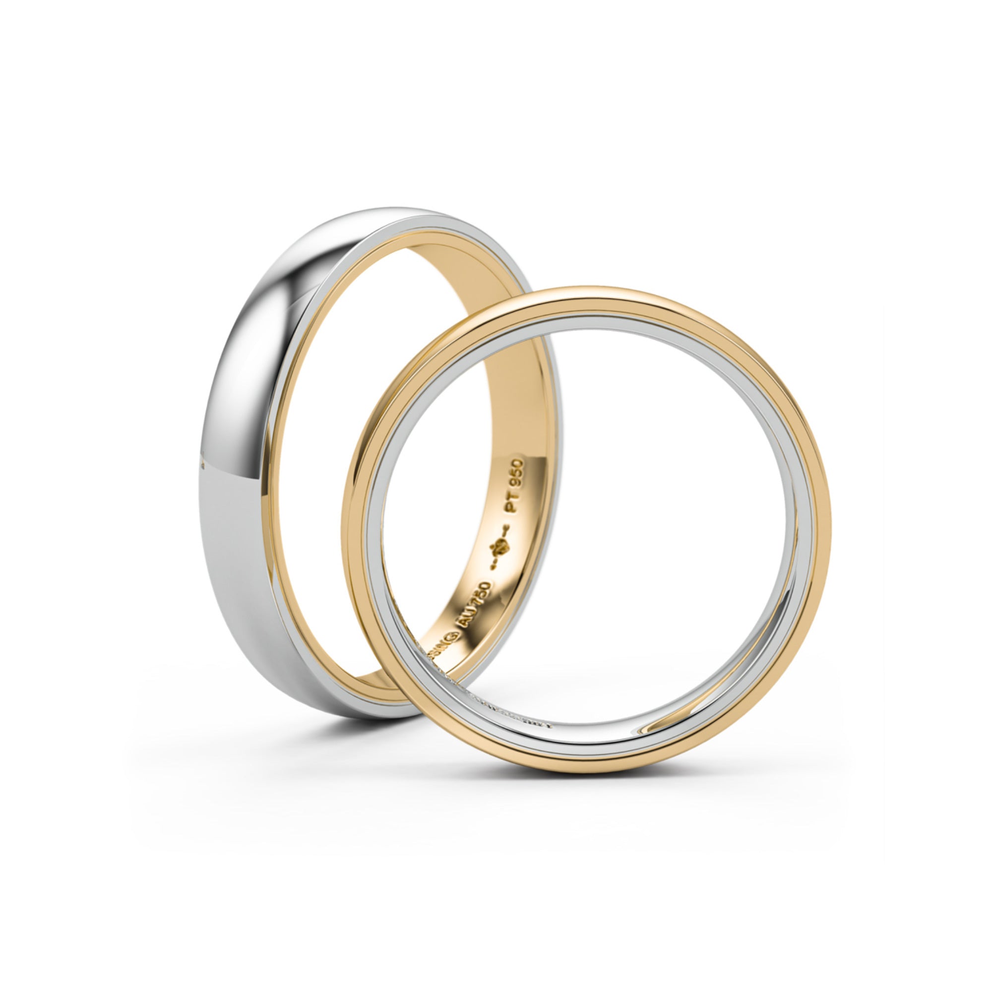 Niessing Tango Trauringe - N181030-3.5mm (5mm-gloss-pt-cy) aus Platin