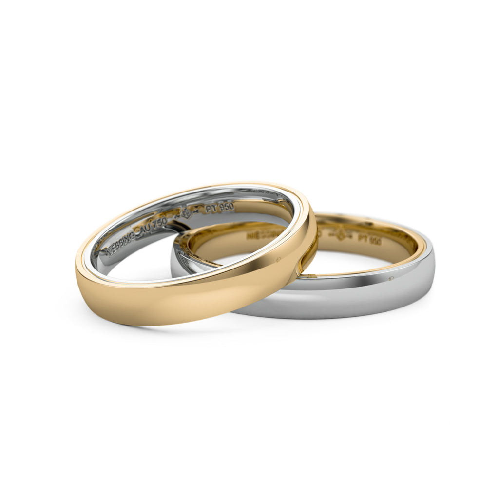Niessing Tango Trauringe - N181030-3.5mm (5mm-gloss-pt-cy) aus Platin