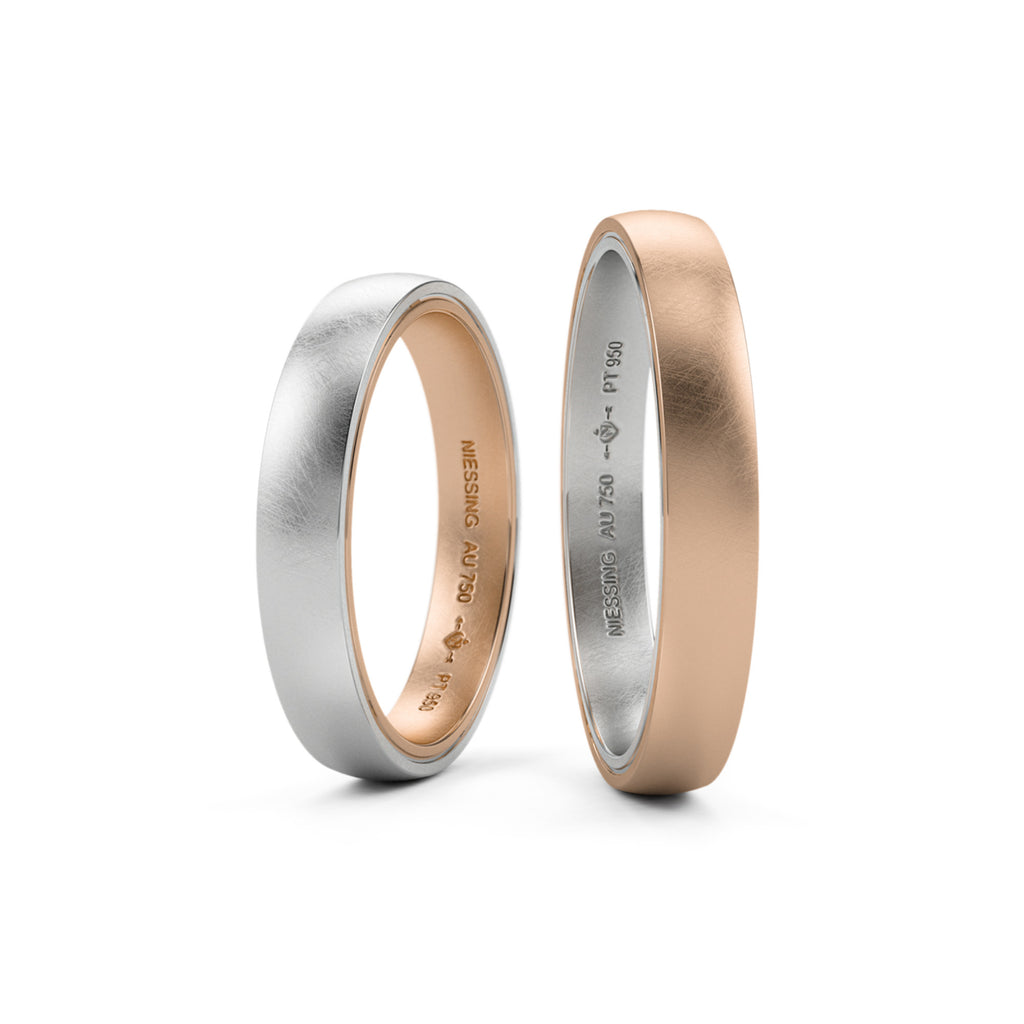 Niessing Tango Trauringe - N181030-3.5mm (5mm-nature-cr-pt) aus Platin
