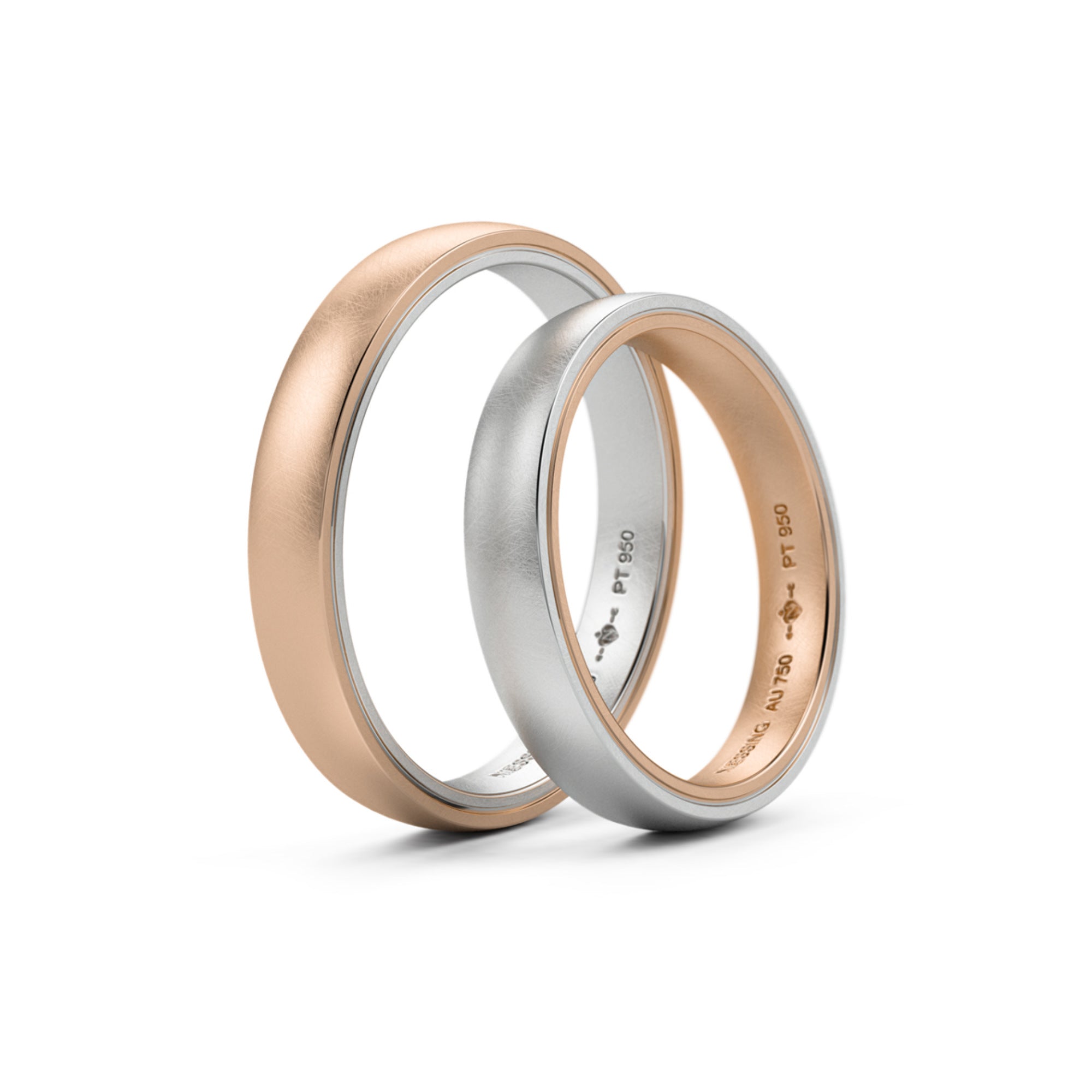 Niessing Tango Trauringe - N181030-3.5mm (5mm-nature-cr-pt) aus Platin