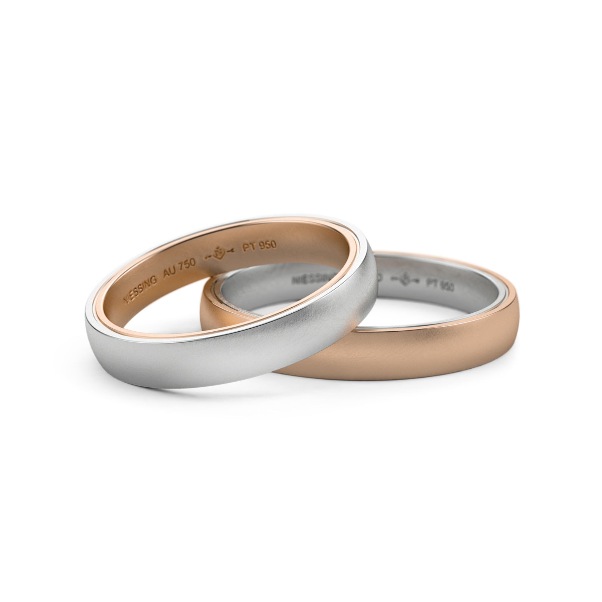 Niessing Tango Trauringe - N181030-3.5mm (5mm-nature-cr-pt) aus Platin