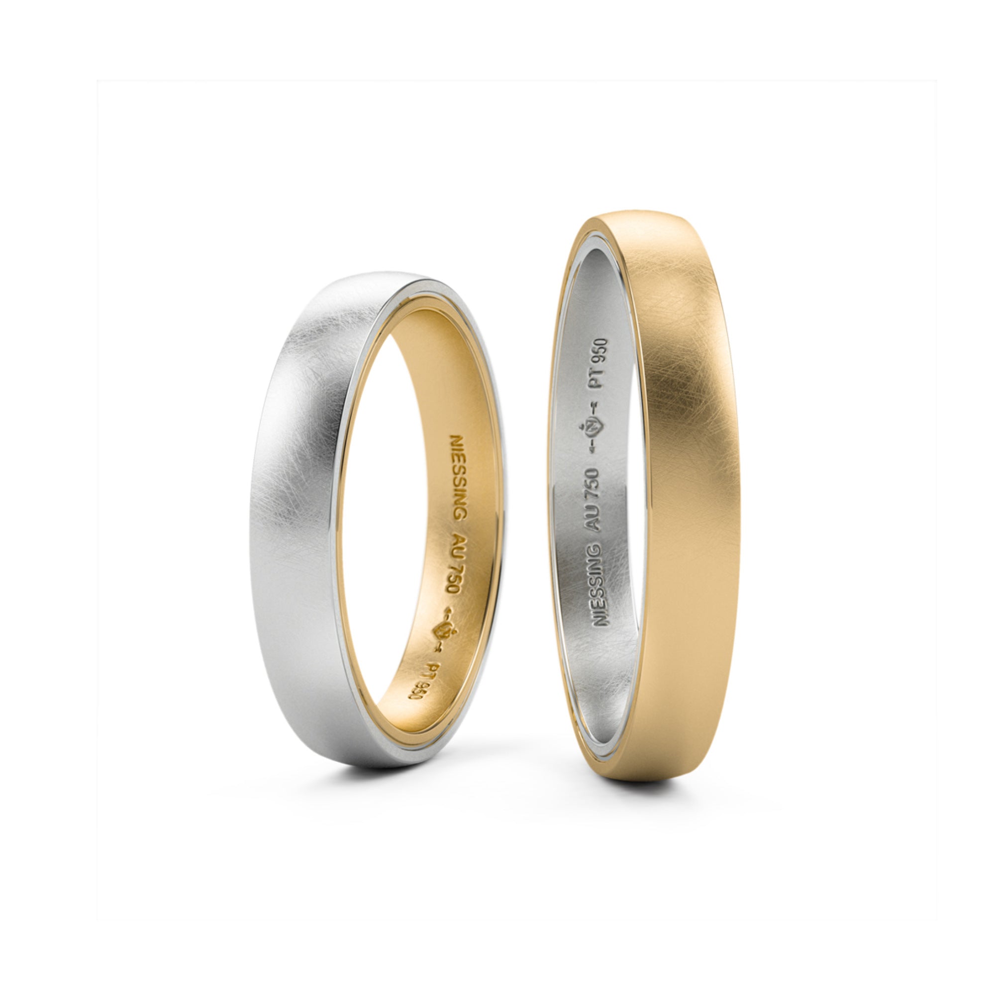 Niessing Tango Trauringe - N181030-3.5mm (5mm-nature-cy-pt) aus Platin