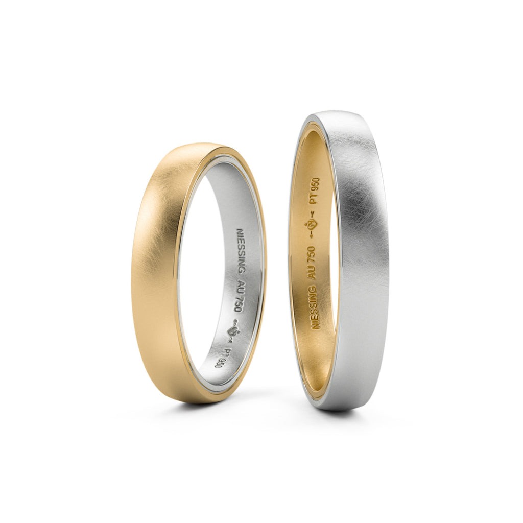 Niessing Tango Trauringe - N181030-3.5mm (5mm-nature-pt-cy) aus Platin