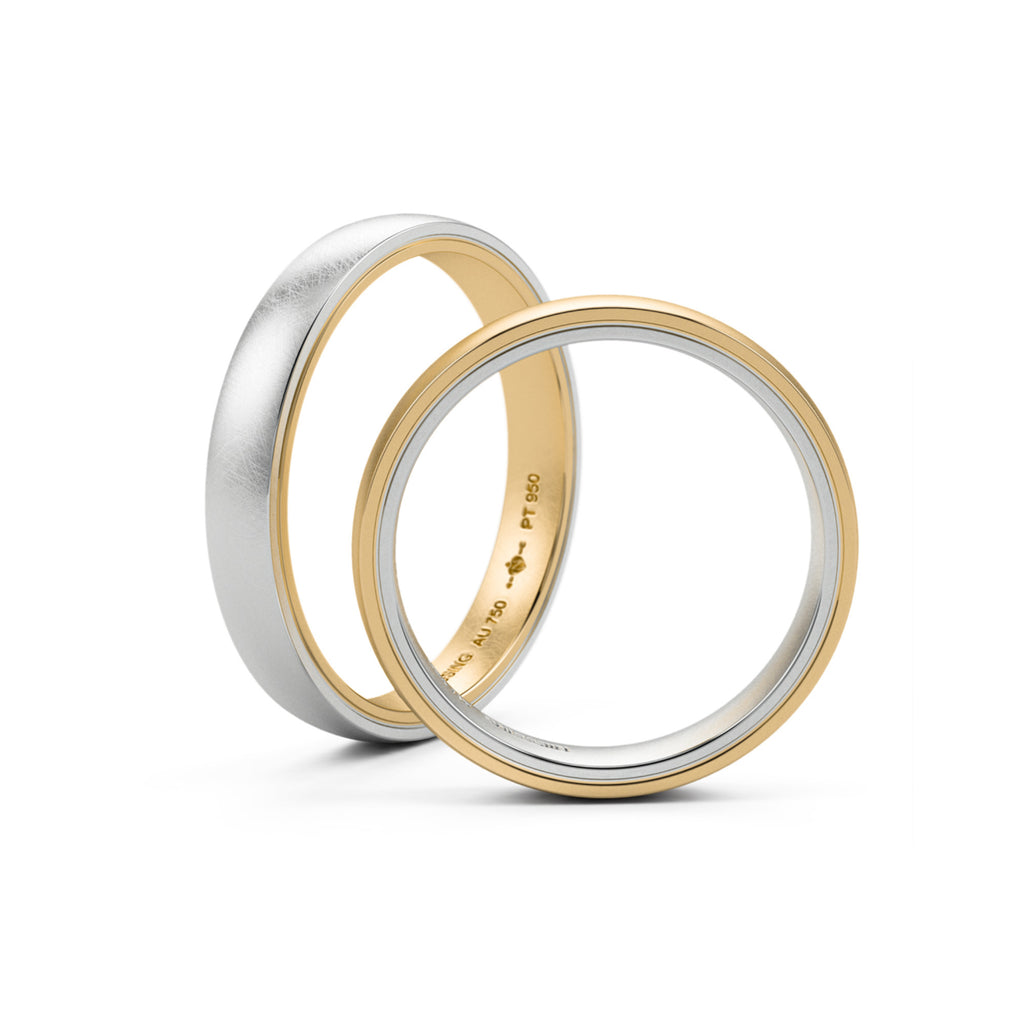 Niessing Tango Trauringe - N181030-3.5mm (5mm-nature-pt-cy) aus Platin