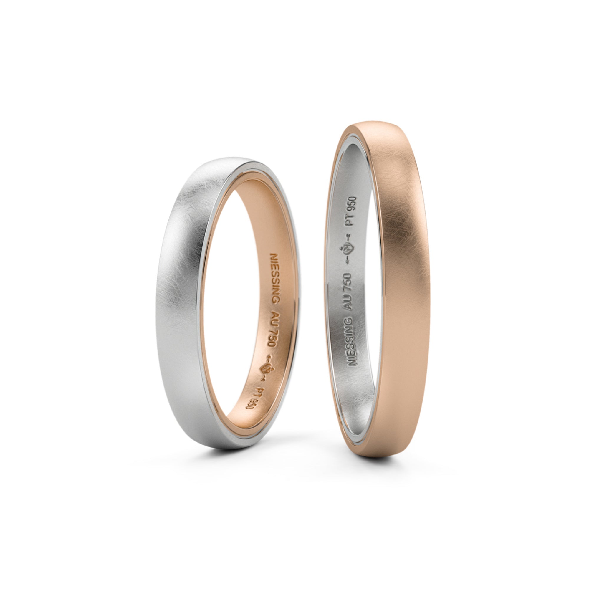 Niessing Tango Trauringe (N181030-3mm-nature-cr-pt) aus Platin
