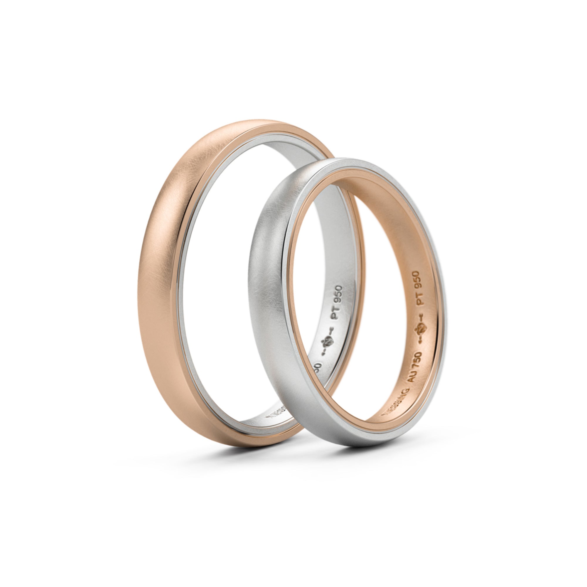 Niessing Tango Trauringe (N181030-3mm-nature-cr-pt) aus Platin