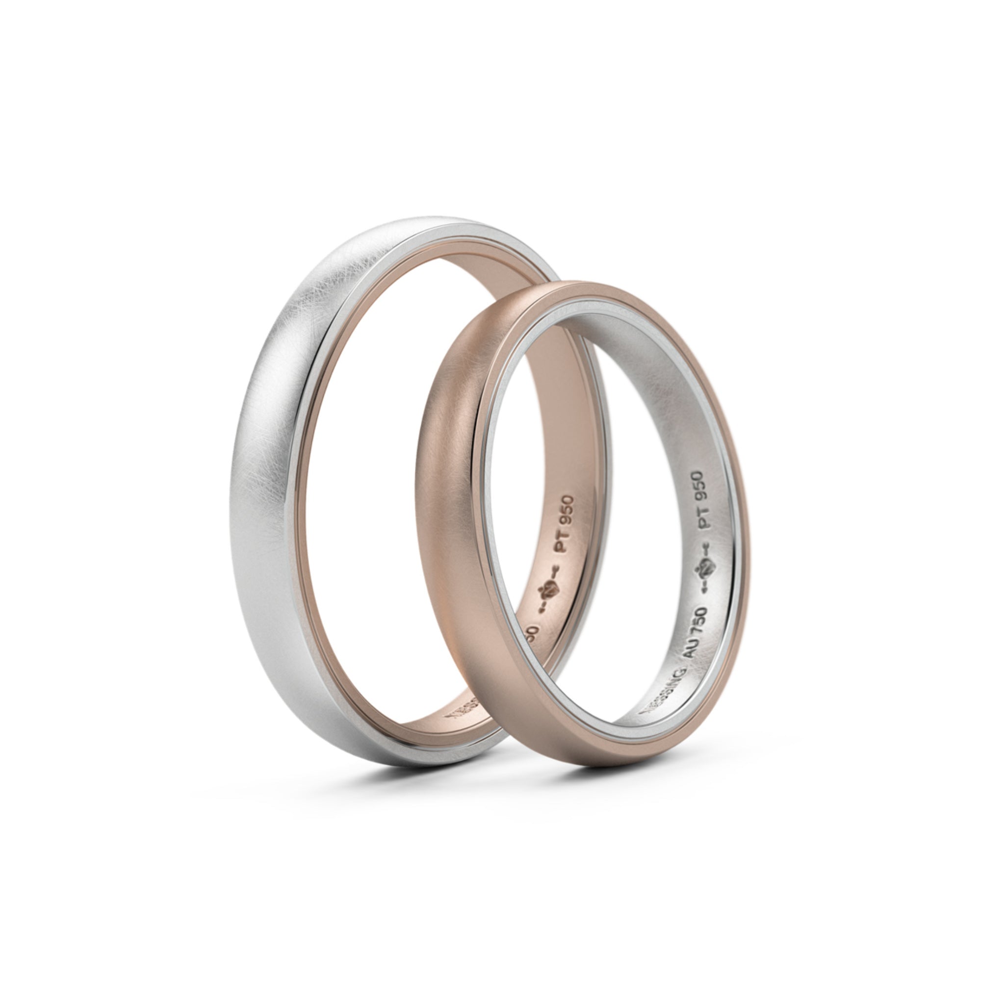 Niessing Tango Trauringe (N181030-3mm-nature-pt-rw) aus Platin