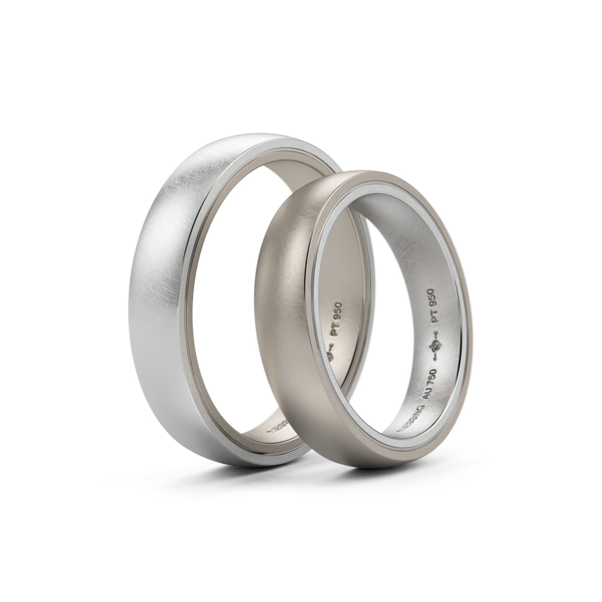 Niessing Tango Trauringe (N181030-4mm-nature-pt-fg) aus Platin