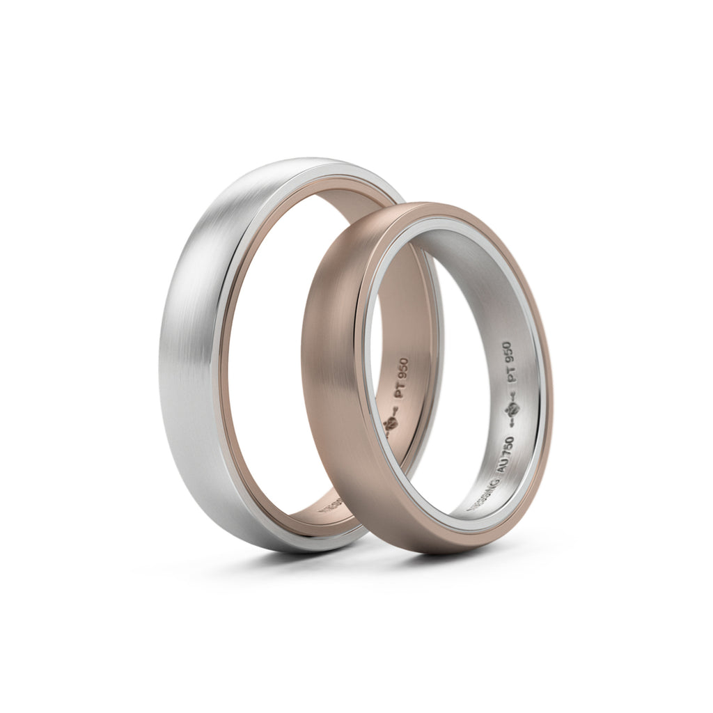Niessing Tango Trauring (N181030-4mm-satin-pt-rw) aus Platin
