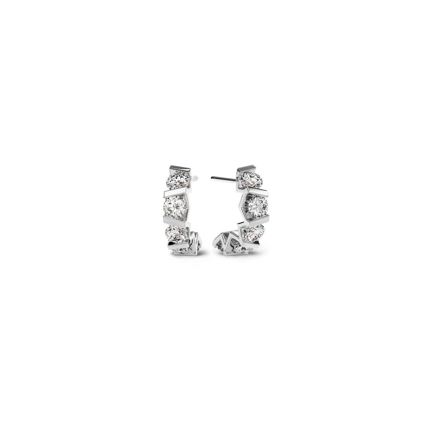 Niessing Vivida Creolen - N404975-3.5mm-0.16ct (16ct-pt) aus Platin mit Diamant